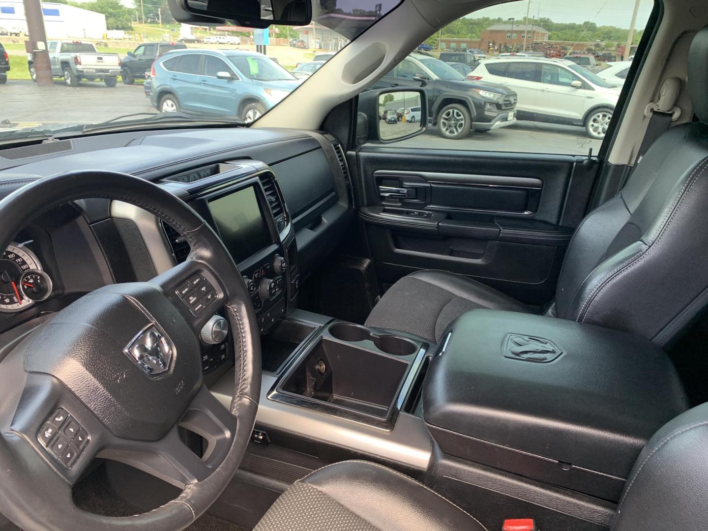 2015 GRAY /Black Leather/Cloth RAM 1500 SPORT (1C6RR7MT7FS) with an 5.7L V8 engine, Automatic transmission, located at 506 S. Kingshighway, Cape Girardeau, MO, 63703, (573) 235-5000, 37.294991, -89.553635 - 2015 Ram 1500 Sport 167xxx miles 4x4 5.7L V8 Automatic Leather Navigation Backup Camera Heated Seats Heated Steering Wheel Power Driver Seat Power Running Boards Bluetooth 20" Wheels Cruise Remote Start Power Windows/Locks/Mirrors We have financing available and we accept trades! Fi - Photo#26