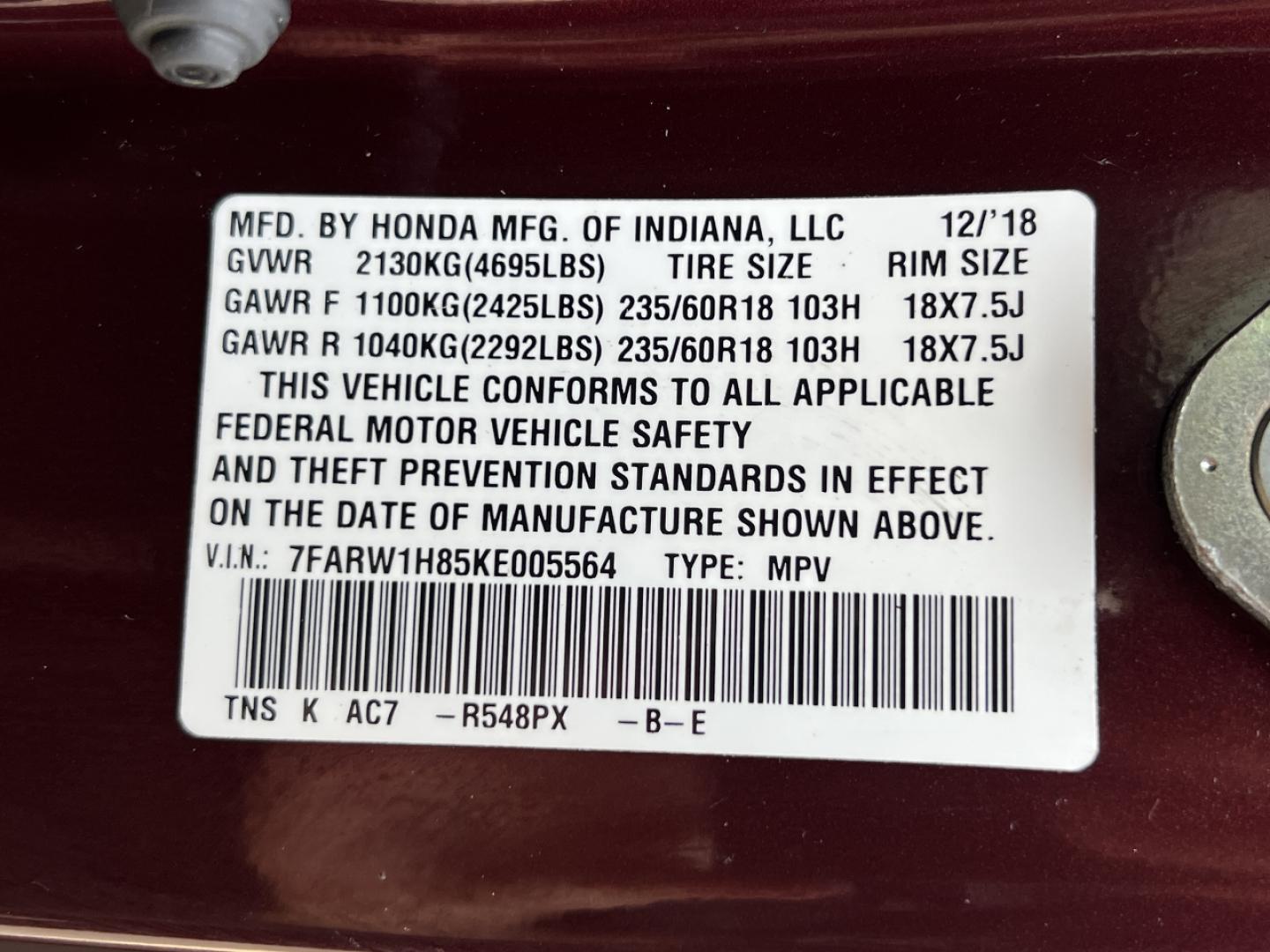 2019 MAROON /Gray Leather HONDA CR-V EXL (7FARW1H85KE) with an 1.5L 4 Cyl. engine, Continuously Variable transmission, located at 2990 Old Orchard Rd., Jackson, MO, 63755, 37.354214, -89.612106 - 2019 Honda CR-V EX-L 112xxx miles Front Wheel Drive 1.5L 4 Cyl. Automatic Leather Backup Camera Power/Heated Seats Sunroof Bluetooth Remote Start Cruise Power Windows/Locks/Mirrors We have financing available and we accept trades! Fill out a credit application on our website or come by - Photo#47