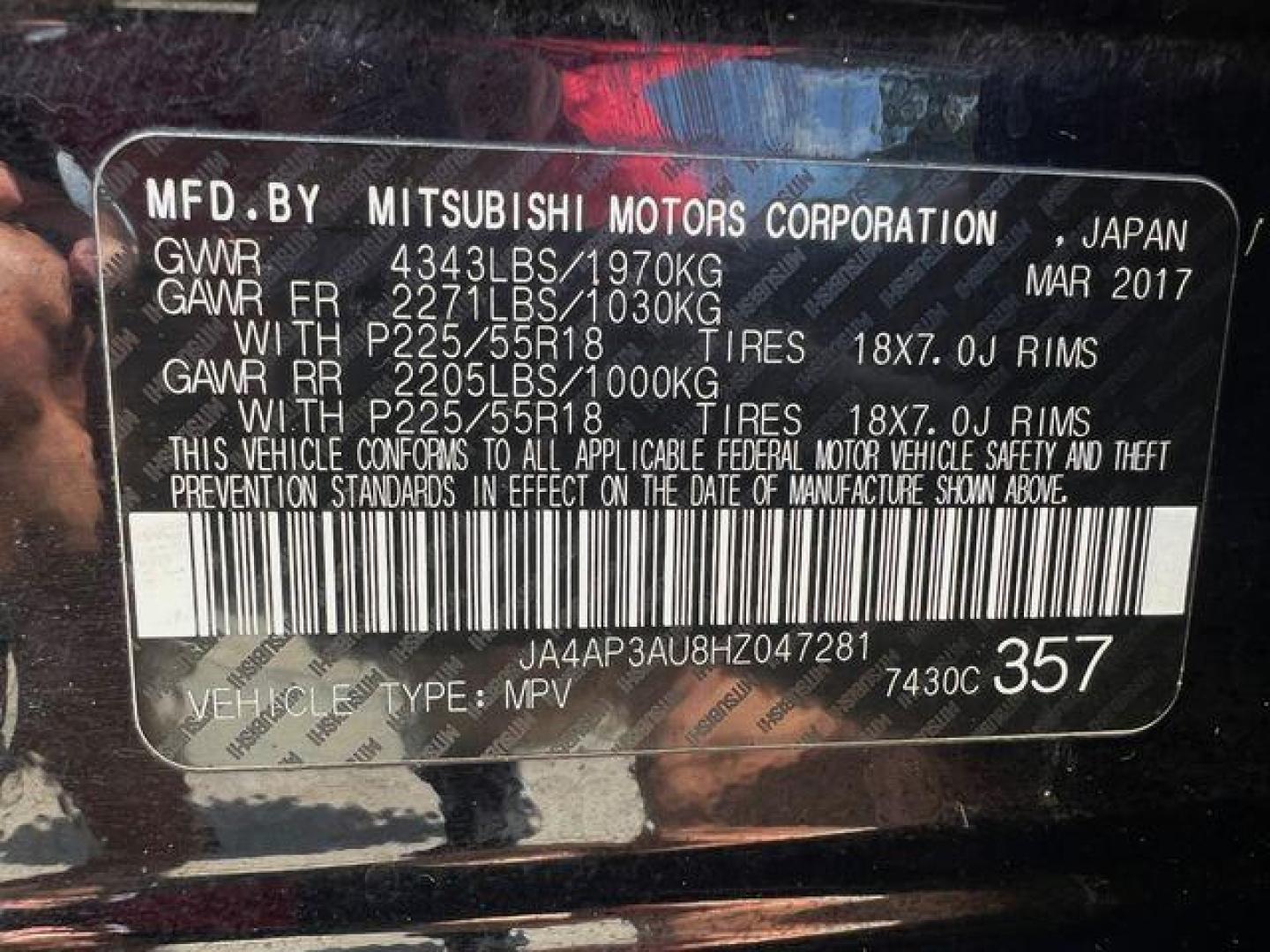 2017 BLACK /Black MITSUBISHI OUTLANDER SPORT LE (JA4AP3AU8HZ) with an 2.0L engine, Continuously Variable transmission, located at 2990 Old Orchard Rd., Jackson, MO, 63755, 37.354214, -89.612106 - Photo#38