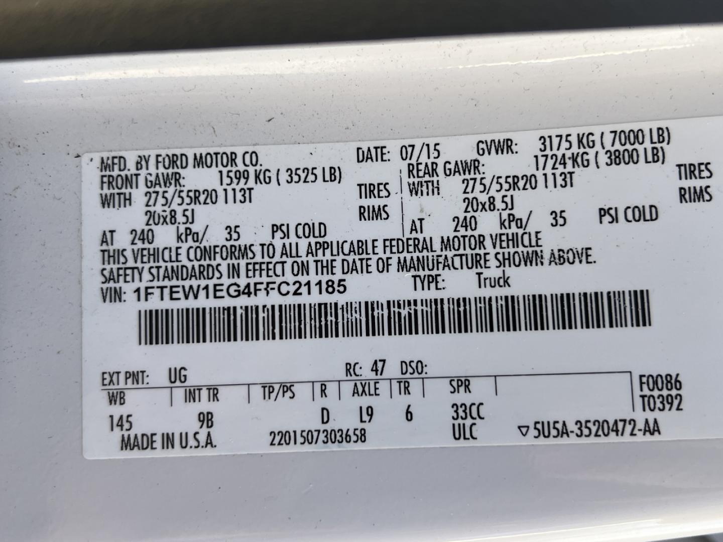 2015 WHITE /Black Leather FORD F150 PLATINUM (1FTEW1EG4FF) with an 3.5L V6 engine, Automatic transmission, located at 2990 Old Orchard Rd., Jackson, MO, 63755, 37.354214, -89.612106 - 2015 Ford F-150 Platinum 124xxx miles 4x4 3.5L V6 Automatic Leather Navigation Power/Heated/Cooled Seats Backup Camera Sunroof Power Running Boards Remote Start Bluetooth Cruise Power Windows/Locks/Mirrors We have financing available and we accept trades! Fill out a credit application - Photo#55