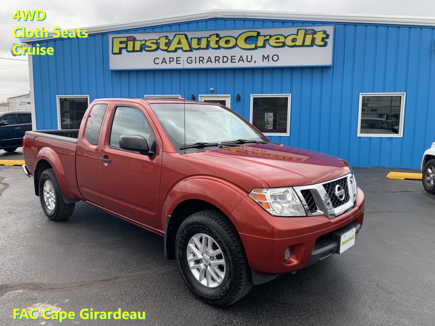 2016 MAROON /Black Cloth Nissan Frontier SV 4WD (1N6AD0CW1GN) with an 4.0L V6 engine, Automatic transmission, located at 506 S. Kingshighway, Cape Girardeau, MO, 63703, (573) 235-5000, 37.294991, -89.553635 - 2016 Nissan Frontier SV Only 93xxx miles 4x4 4.0L V6 Automatic Backup Camera Heated Seats Cruise Power Windows/Locks/Mirrors We have financing available and we accept trades! Fill out a credit application on our website or come by today! If you have any questions, give us a call at (573) - Photo#0