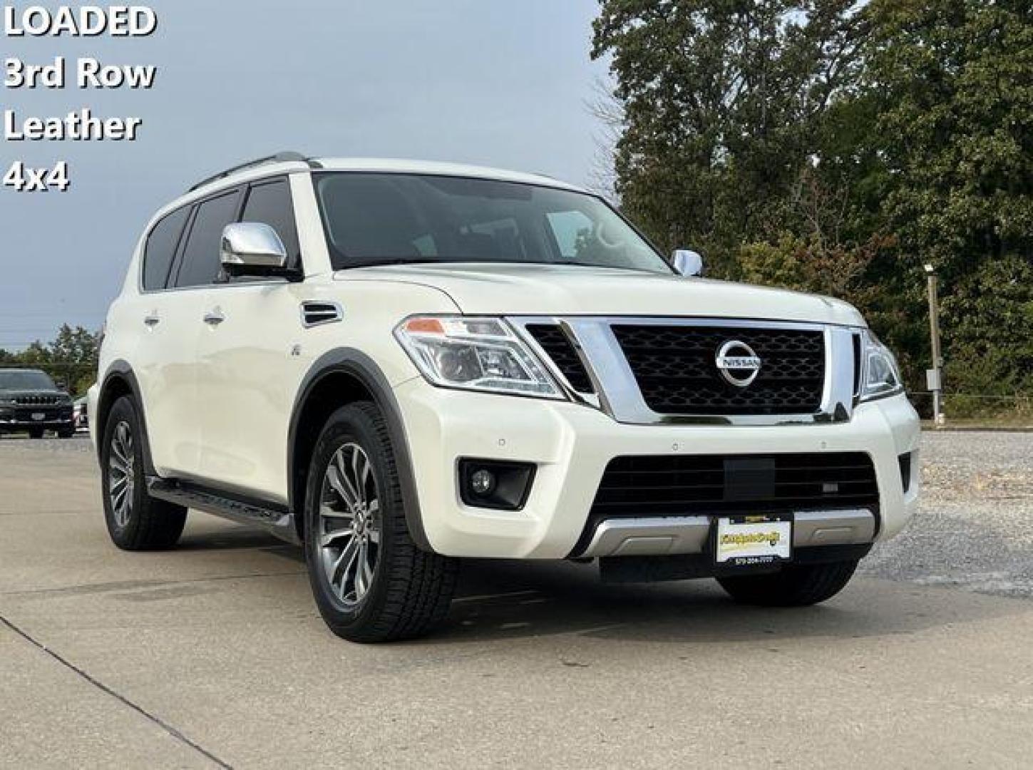 2018 WHITE /Black NISSAN ARMADA SL (JN8AY2NC2JX) with an 5.6L engine, Automatic transmission, located at 2990 Old Orchard Rd., Jackson, MO, 63755, 37.354214, -89.612106 - Photo#0