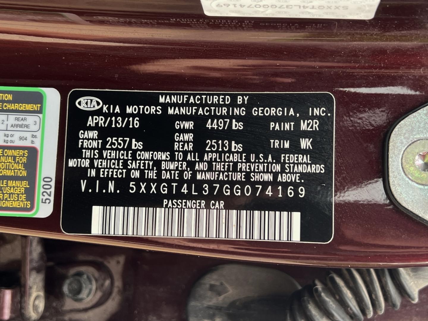 2016 MAROON /Black Cloth Kia Optima LX (5XXGT4L37GG) with an 2.4L 4 Cyl. engine, Automatic transmission, located at 506 S. Kingshighway, Cape Girardeau, MO, 63703, (573) 235-5000, 37.294991, -89.553635 - 2016 Kia Optima LX 112xxx miles Front Wheel Drive 2.4L 4 Cyl. Automatic Backup Camera Bluetooth Cruise Power Windows/Locks/Mirrors We have financing available and we accept trades! Fill out a credit application on our website or come by today! If you have any questions, give us a call at ( - Photo#38