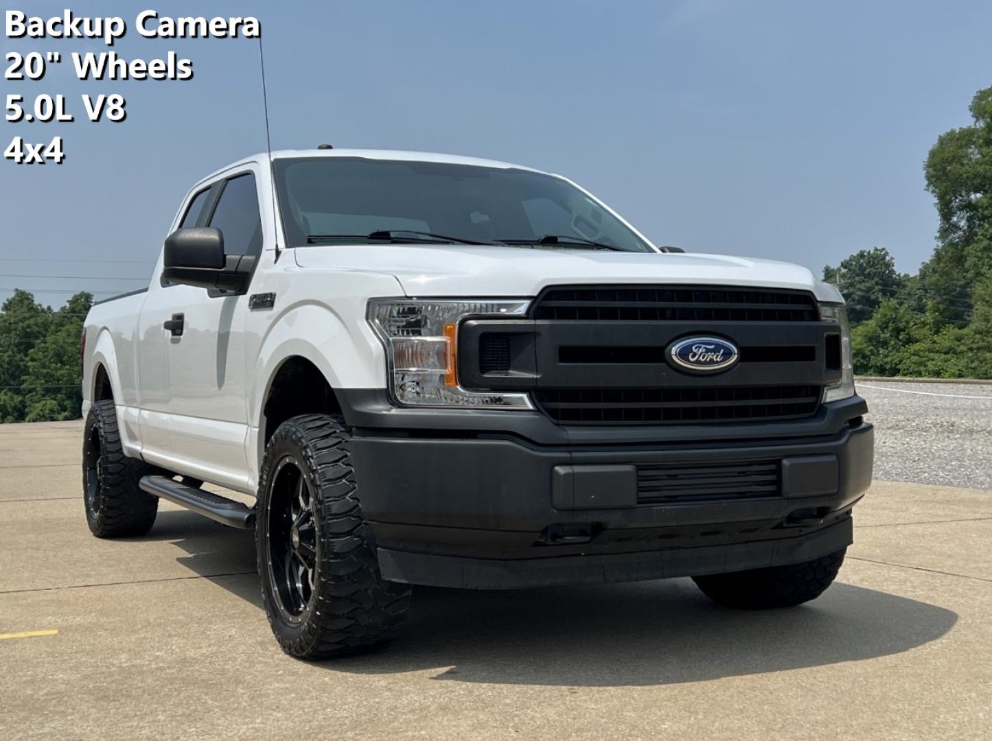 2018 WHITE /Gray Vinyl Ford F-150 XL (1FTFX1E50JK) with an 5.0L V8 engine, Automatic transmission, located at 2990 Old Orchard Rd., Jackson, MO, 63755, 37.354214, -89.612106 - 2018 Ford F-150 XL 160xxx miles 4x4 5.0L V8 Automatic Backup Camera Bluetooth Cruise Power Windows/Locks/Mirrors We have financing available and we accept trades! Fill out a credit application on our website or come by today! If you have any questions, give us a call at (573) 204-7777 or v - Photo#0