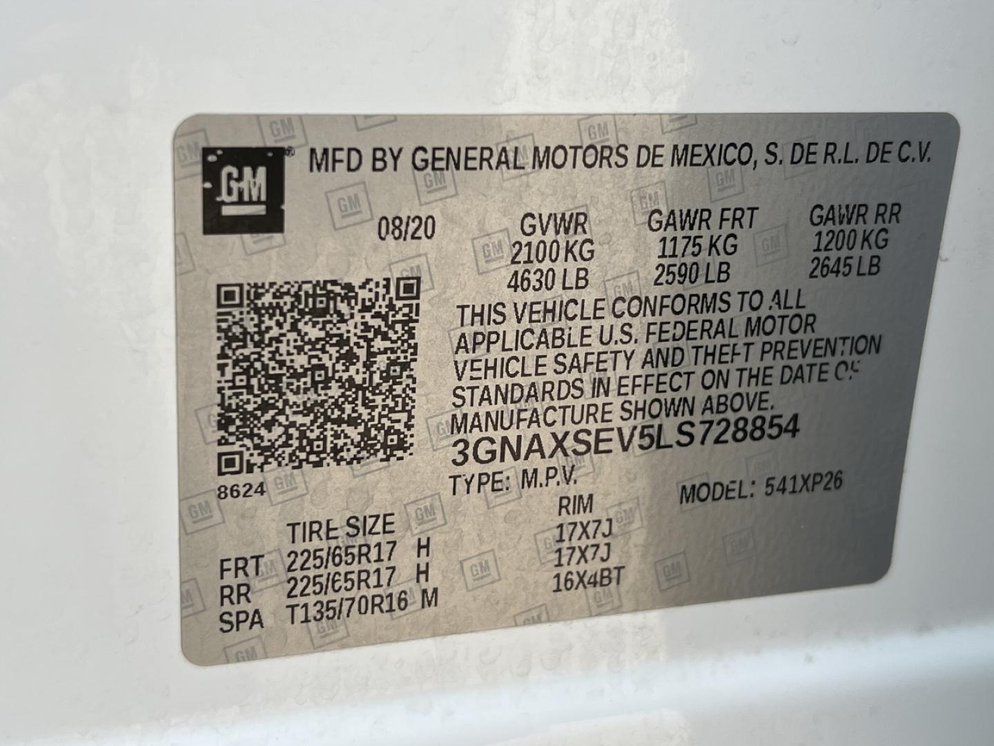 2020 WHITE /Gray Cloth Chevrolet Equinox LS 1.5 AWD (3GNAXSEV5LS) with an 1.5L 4 Cyl. Turbo engine, Automatic transmission, located at 2990 Old Orchard Rd., Jackson, MO, 63755, 37.354214, -89.612106 - 2020 Chevrolet Equinox LS 1-Owner 93xxx miles All Wheel Drive 1.5L 4 Cyl. Automatic Backup Camera Power Driver Seat Bluetooth Cruise Power Windows/Locks/Mirrors We have financing available and we accept trades! Fill out a credit application on our website or come by today! If you have an - Photo#43