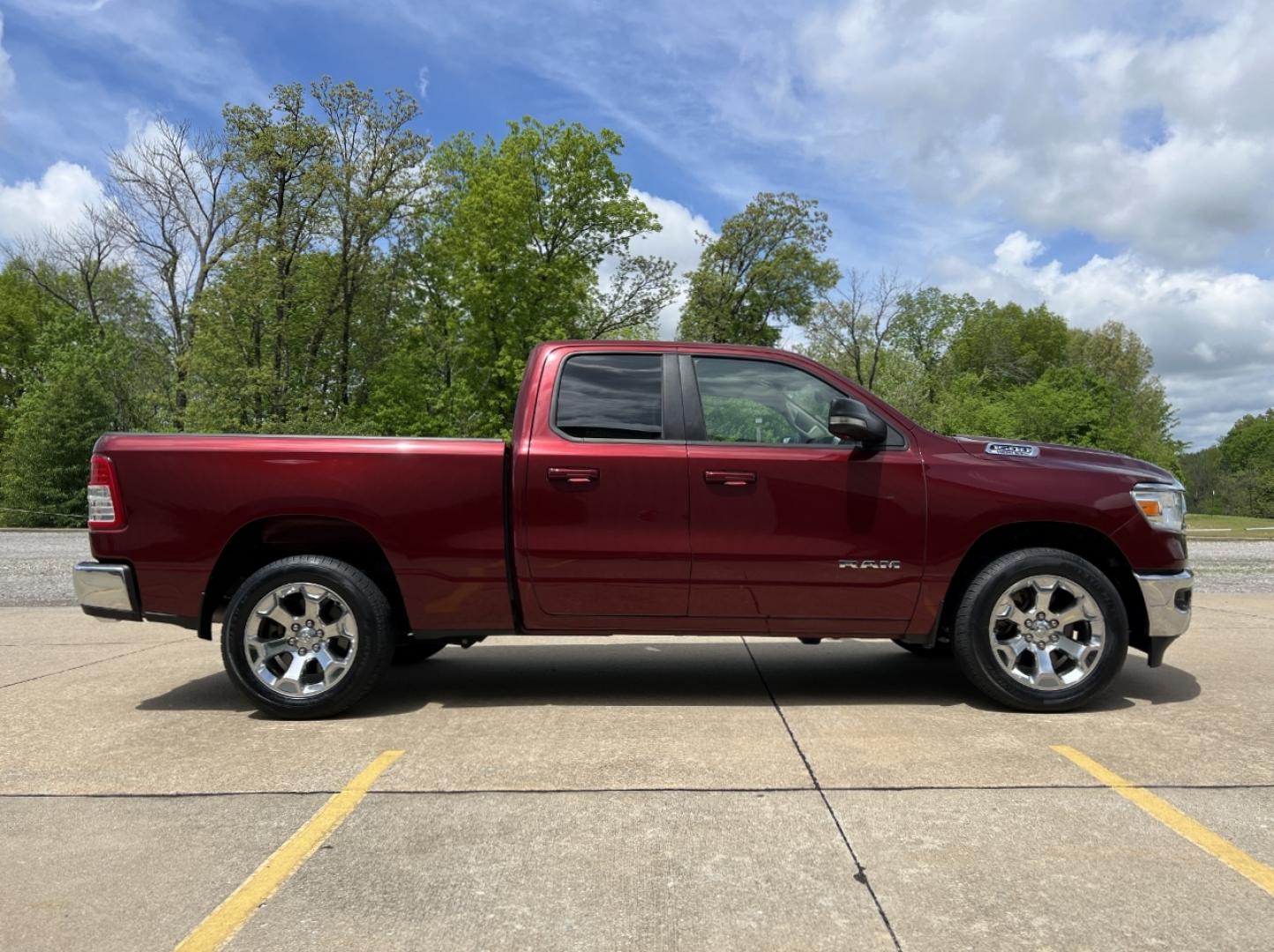 2021 MAROON /Gray Cloth RAM 1500 Big Horn Quad Cab 2WD (1C6RREBT8MN) with an 3.6L V6 engine, Automatic transmission, located at 506 S. Kingshighway, Cape Girardeau, MO, 63703, (573) 235-5000, 37.294991, -89.553635 - 2021 Ram 1500 Big Horn 58xxx miles Rear Wheel Drive 5.7L V8 Automatic Navigation Backup Camera Power Driver Seat Heated Seats Heated Steering Wheel Bluetooth Remote Start Cruise Power Windows/Locks/Mirrors We have financing available and we accept trades! Fill out a credit application - Photo#9