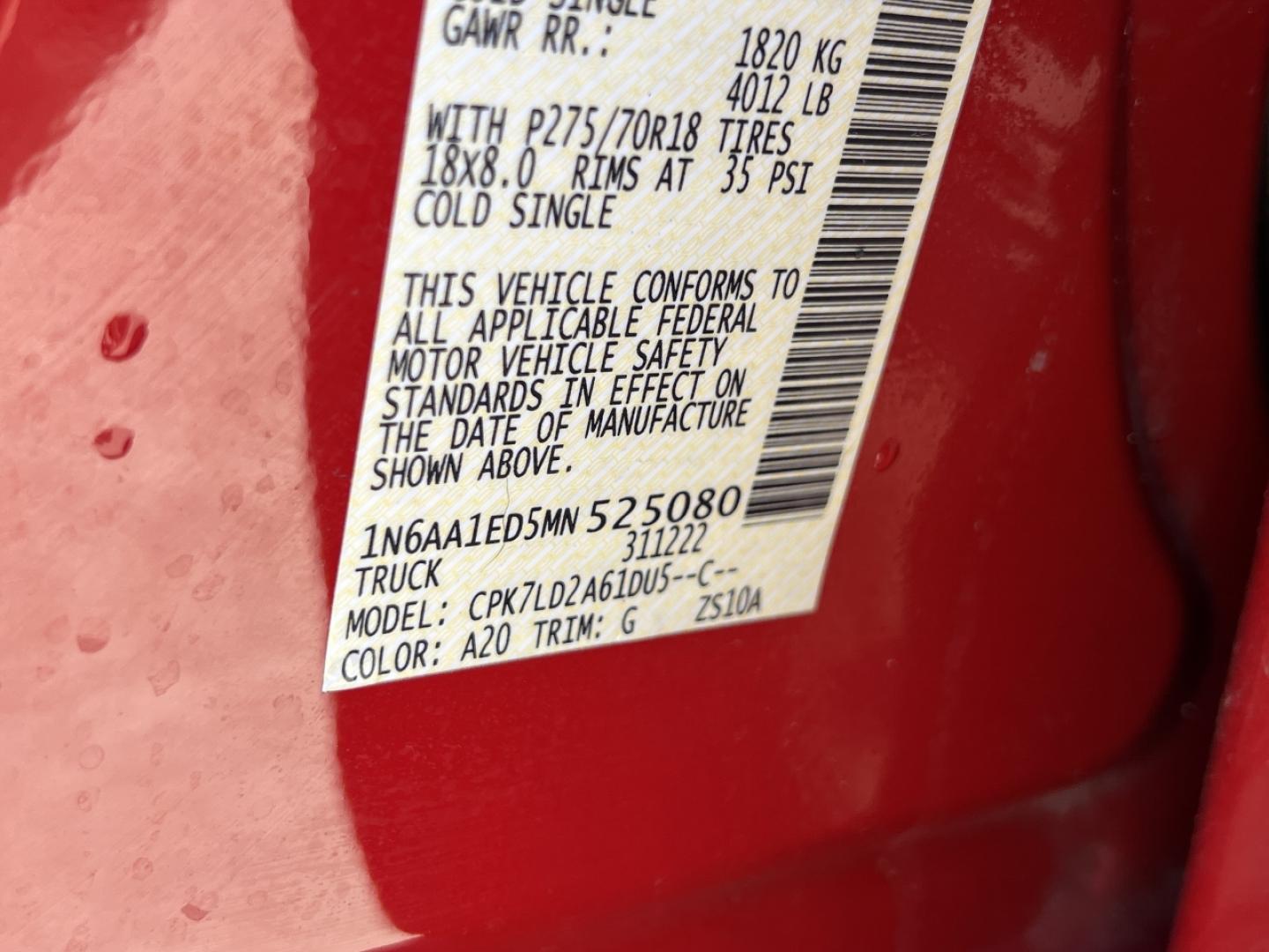 2021 RED /Black Leather/Cloth Nissan Titan PRO-4X (1N6AA1ED5MN) with an 5.6L V8 engine, Automatic transmission, located at 506 S. Kingshighway, Cape Girardeau, MO, 63703, (573) 235-5000, 37.294991, -89.553635 - 2021 Nissan Titan PRO-4X 1-Owner 136xxx miles 4x4 5.6L V8 Automatic Navigation Backup Camera Power Driver Seat Bluetooth Cruise Power Windows/Locks/Mirrors We have financing available and we accept trades! Fill out a credit application on our website or come by today! If you have any qu - Photo#51
