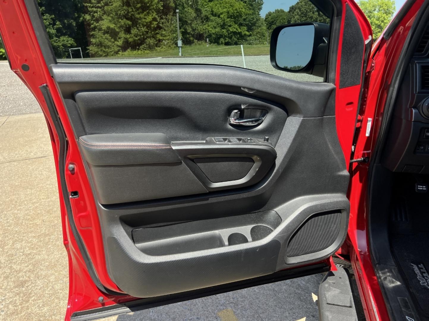 2021 RED /Black Leather/Cloth Nissan Titan PRO-4X (1N6AA1ED5MN) with an 5.6L V8 engine, Automatic transmission, located at 506 S. Kingshighway, Cape Girardeau, MO, 63703, (573) 235-5000, 37.294991, -89.553635 - 2021 Nissan Titan PRO-4X 1-Owner 136xxx miles 4x4 5.6L V8 Automatic Navigation Backup Camera Power Driver Seat Bluetooth Cruise Power Windows/Locks/Mirrors We have financing available and we accept trades! Fill out a credit application on our website or come by today! If you have any qu - Photo#13
