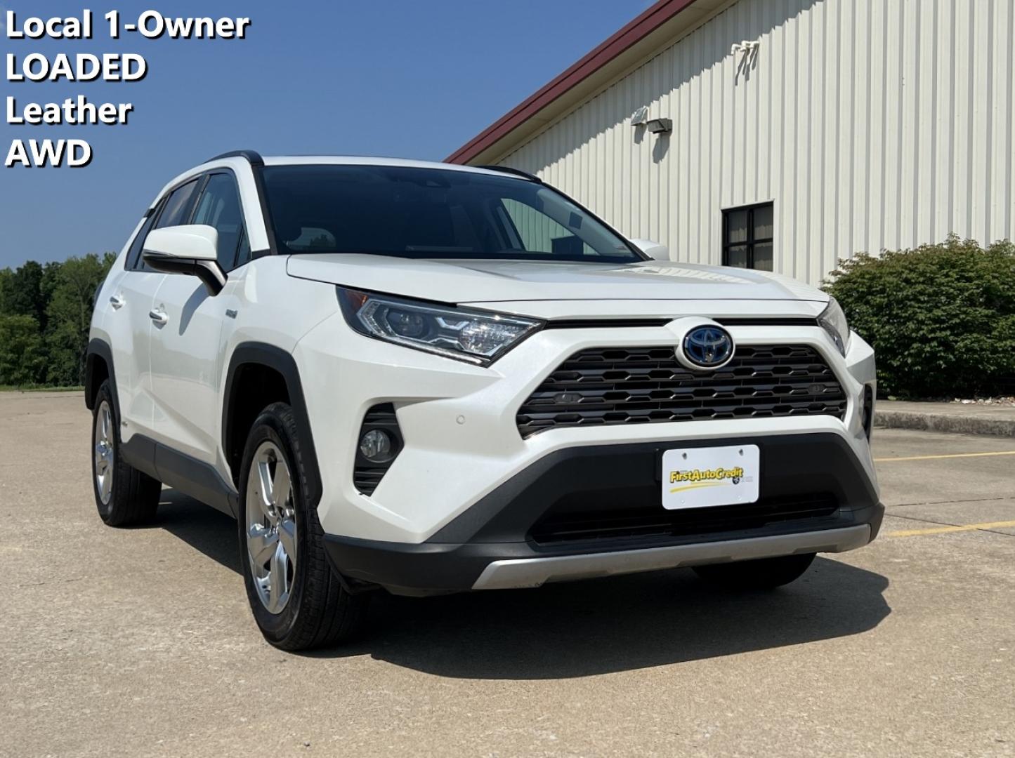 2019 WHITE /Black Leather Toyota RAV4 Hybrid Limited (2T3DWRFV7KW) with an 2.5L 4 Cyl. Hybrid engine, CVT transmission, located at 2990 Old Orchard Rd., Jackson, MO, 63755, 37.354214, -89.612106 - 2019 Toyota RAV4 Limited Hybrid Local 1-Owner 110xxx miles All Wheel Drive 2.5L 4 Cyl. Hybrid Automatic Leather Navigation Power Driver Seat Heated/Cooled Seats Heated Steering Wheel Backup Camera Sunroof Bluetooth Cruise Power Windows/Locks/Mirrors We have financing available and we - Photo#0
