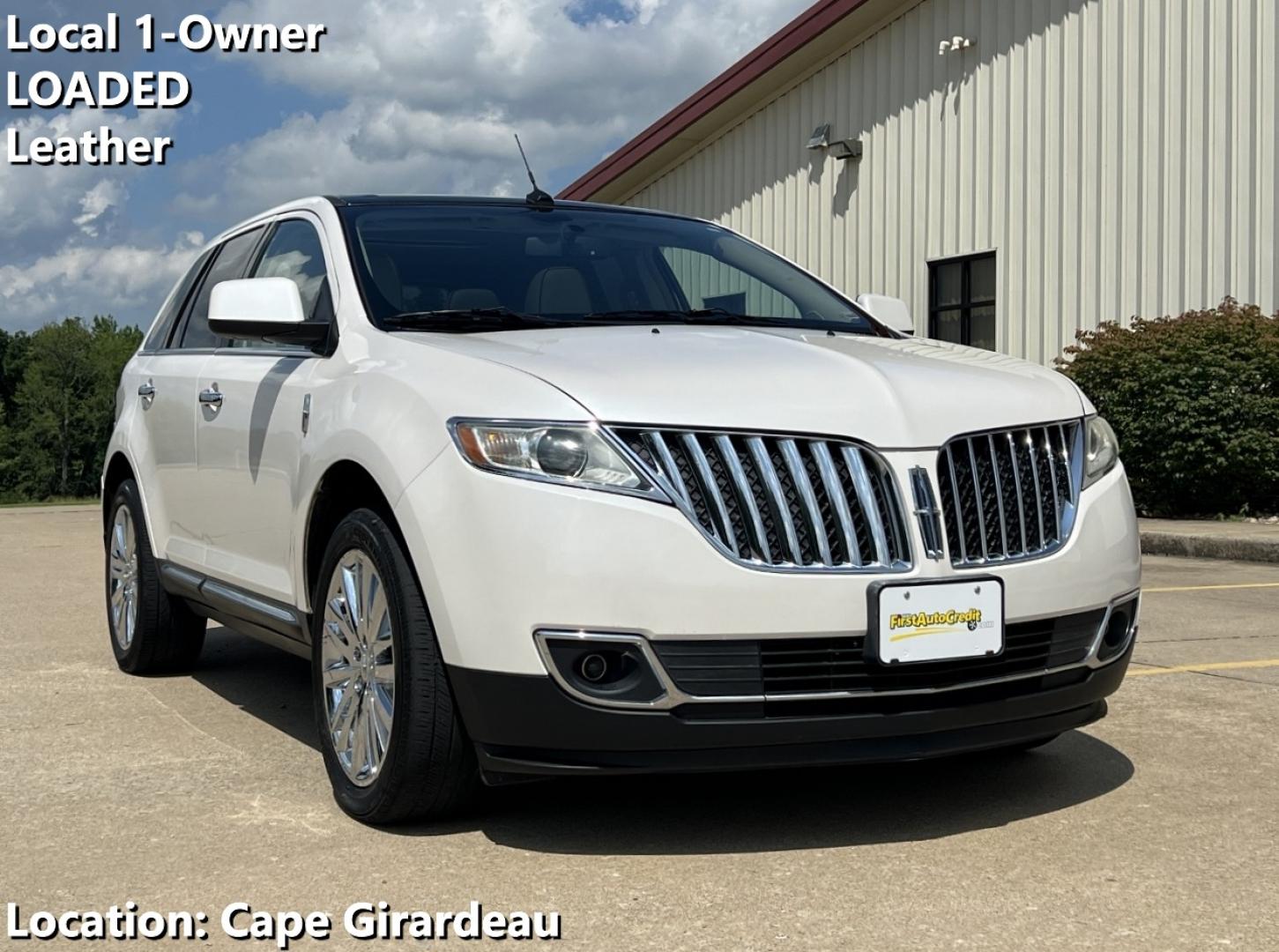 2011 WHITE /Tan Leather Lincoln MKX FWD (2LMDJ6JK8BB) with an 3.7L V6 engine, Automatic transmission, located at 506 S. Kingshighway, Cape Girardeau, MO, 63703, (573) 235-5000, 37.294991, -89.553635 - 2011 Lincoln MKX Local 1-Owner 142xxx miles Front Wheel Drive 3.7L V6 Automatic Leather Navigation Power/Heated/Cooled Seats Heated Steering Wheel Backup Camera Sunroof Bluetooth Remote Start Cruise Power Windows/Locks/Mirrors We have financing available and we accept trades! Fill ou - Photo#0