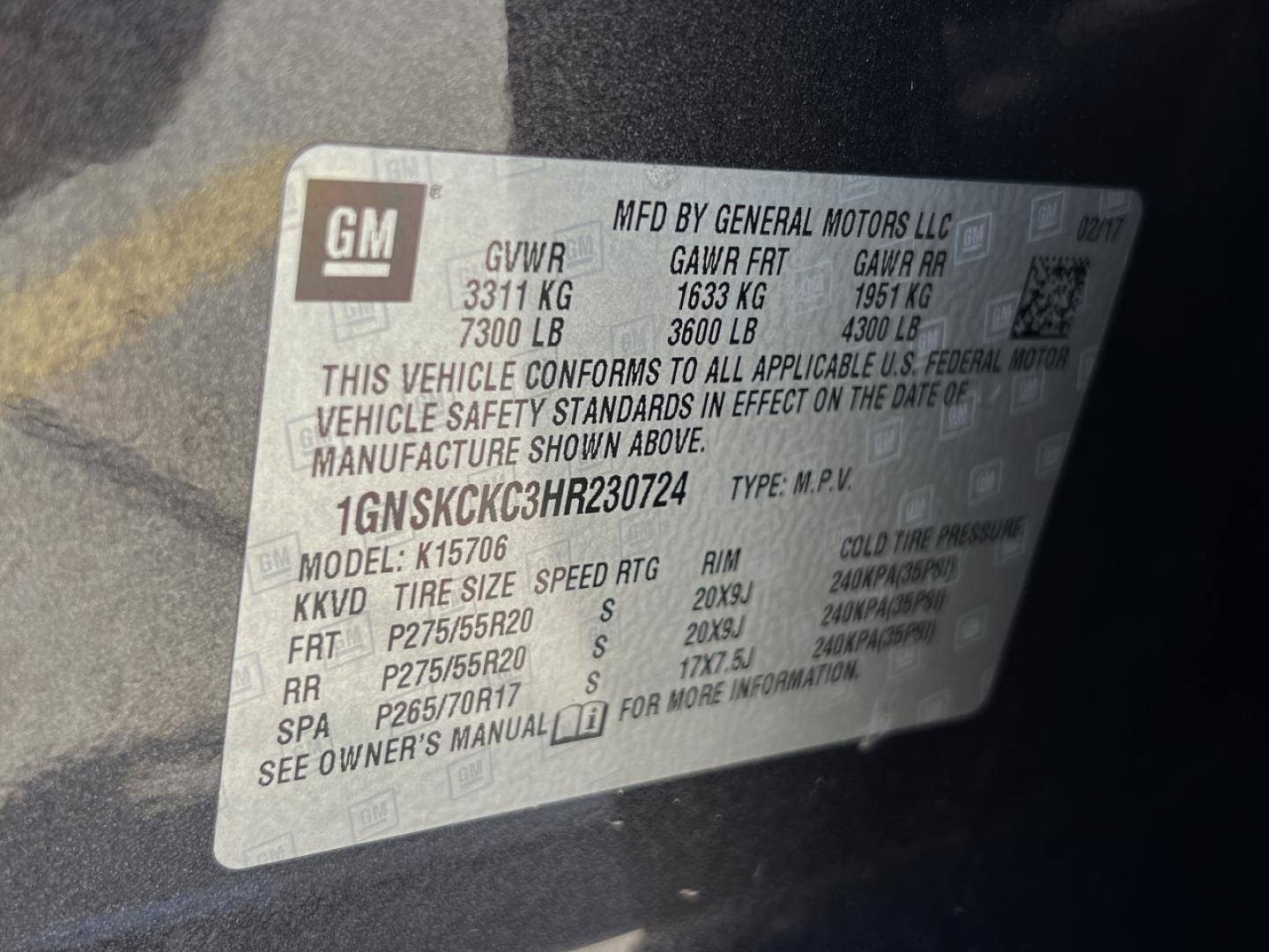 2017 GRAY /Black Leather Chevrolet Tahoe Premier 4WD (1GNSKCKC3HR) with an 5.3L V8 engine, Automatic transmission, located at 2990 Old Orchard Rd., Jackson, MO, 63755, 37.354214, -89.612106 - 2017 Chevrolet Tahoe 1500 Premier 174xxx miles 4 Wheel Drive 5.3L V8 Automatic Leather 3rd Row Navigation Rear Entertainment Power/Heated/Cooled Seats Heated Rear Seats Heated Steering Wheel Backup Camera Sunroof Bluetooth Remote Start Cruise Power Windows/Locks/Mirrors We have fin - Photo#59