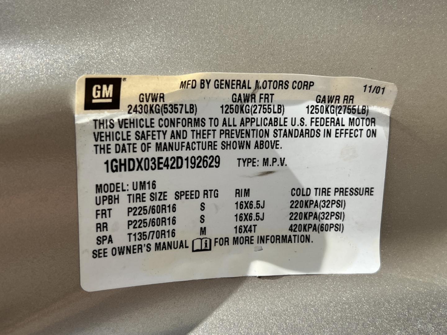 2002 GOLD /Tan Leather Oldsmobile Silhouette GL (1GHDX03E42D) with an 3.4L V6 engine, Automatic transmission, located at 506 S. Kingshighway, Cape Girardeau, MO, 63703, (573) 235-5000, 37.294991, -89.553635 - 2002 Oldsmobile Silhouette GL 139xxx miles Front Wheel Drive 3.4L V6 Automatic Leather 3rd Row Power/Heated Seats Cruise Power Windows/Locks/Mirrors We have financing available and we accept trades! Fill out a credit application on our website or come by today! If you have any questions, - Photo#44