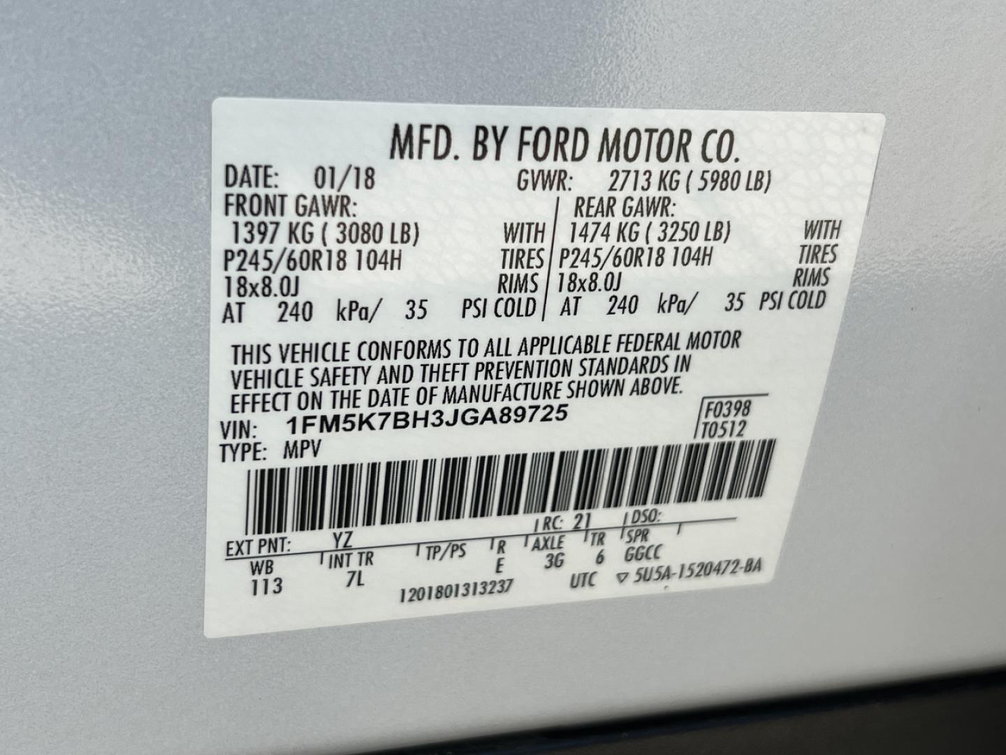 2018 WHITE /Tan Cloth Ford Explorer Base FWD (1FM5K7BH3JG) with an 2.3L 4 Cyl. engine, Automatic transmission, located at 2990 Old Orchard Rd., Jackson, MO, 63755, 37.354214, -89.612106 - 2018 Ford Explorer 1-Owner 115xxx miles Front Wheel Drive 2.3L 4 Cyl. Automatic 3rd Row Backup Camera Power Driver Seat Bluetooth Cruise Power Windows/Locks/Mirrors We have financing available and we accept trades! Fill out a credit application on our website or come by today! If you ha - Photo#42