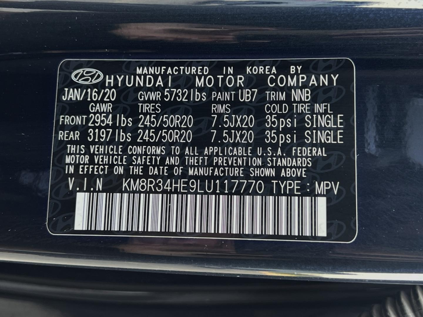 2020 NAVY /Gray Cloth Hyundai Palisade SEL (KM8R34HE9LU) with an 3.8L V6 engine, Automatic transmission, located at 2990 Old Orchard Rd., Jackson, MO, 63755, 37.354214, -89.612106 - 2020 Hyundai Palisade SEL 1-Owner 112xxx miles Front Wheel Drive 3.8L V6 Automatic 3rd Row Backup Camera Power Driver Seat Heated Seats Bluetooth Remote Start Cruise Power Windows/Locks/Mirrors We have financing available and we accept trades! Fill out a credit application on our websi - Photo#51