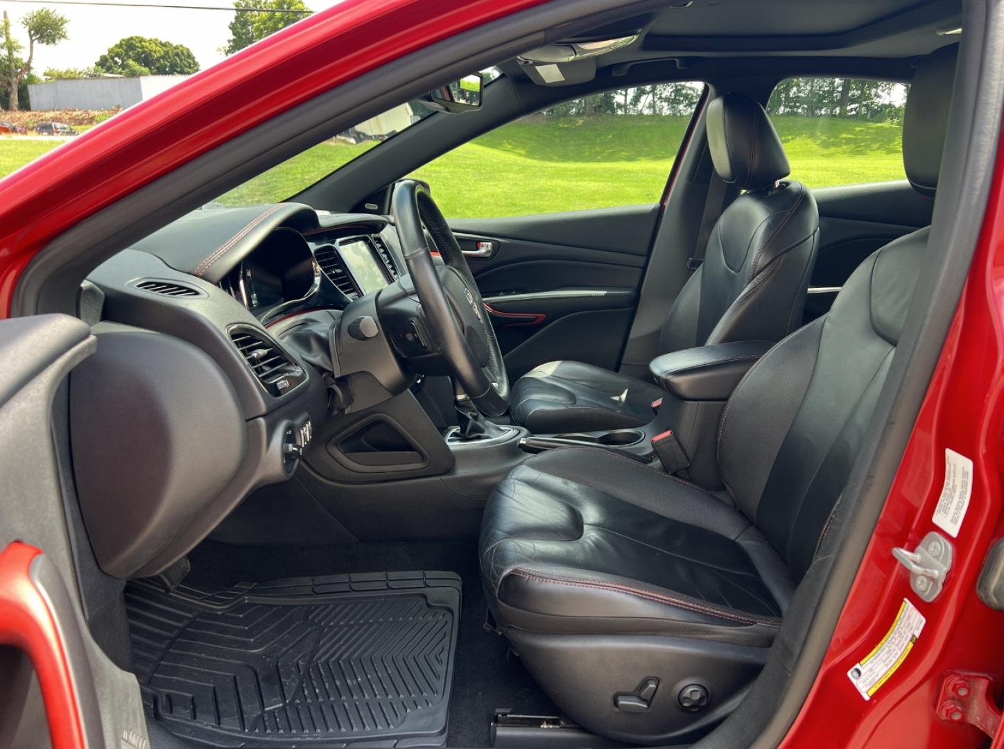 2014 RED /Black Leather Dodge Dart GT (1C3CDFEB5ED) with an 2.4L 4 Cyl. engine, Automatic transmission, located at 506 S. Kingshighway, Cape Girardeau, MO, 63703, (573) 235-5000, 37.294991, -89.553635 - 2014 Dodge Dart GT 114xxx miles Front Wheel Drive 2.4L 4 Cyl. Automatic Leather Backup Camera Power Driver Seat Heated Seats Heated Steering Wheel Sunroof Bluetooth Remote Start Cruise Power Windows/Locks/Mirrors We have financing available and we accept trades! Fill out a credit appl - Photo#15