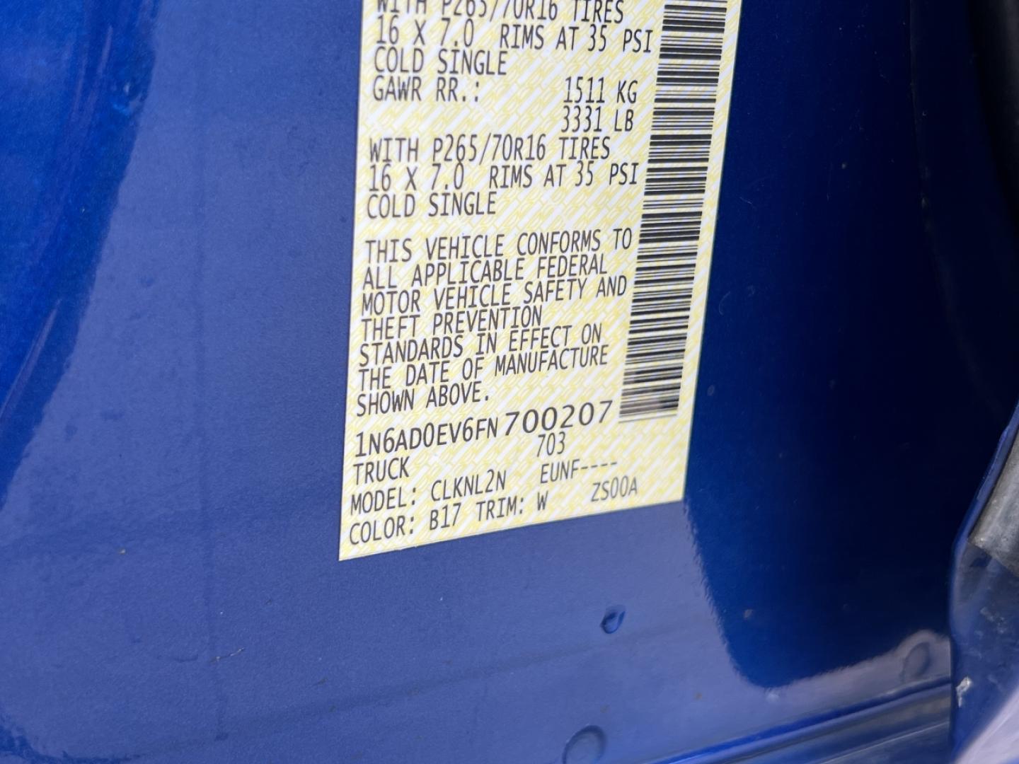 2015 BLUE /Gray Cloth Nissan Frontier SV Crew Cab 5AT 4WD (1N6AD0EV6FN) with an 4.0L V6 engine, Automatic transmission, located at 2990 Old Orchard Rd., Jackson, MO, 63755, 37.354214, -89.612106 - 2015 Nissan Frontier SV Only 84xxx miles 4x4 4.0L V6 Automatic Backup Camera Heated Seats Cruise Power Windows/Locks/Mirrors We have financing available and we accept trades! Fill out a credit application on our website or come by today! If you have any questions, give us a call at (573) 2 - Photo#43