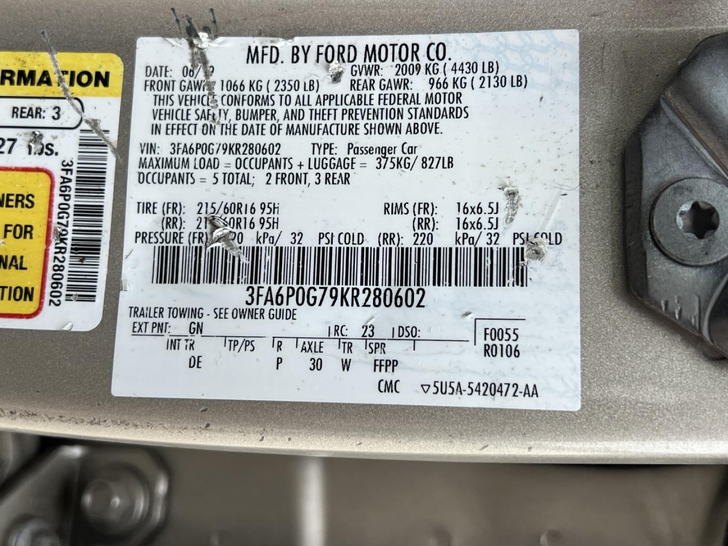 2019 GOLD /Tan Cloth Ford Fusion S (3FA6P0G79KR) with an 2.5L 4 Cyl. engine, Automatic transmission, located at 2990 Old Orchard Rd., Jackson, MO, 63755, 37.354214, -89.612106 - 2019 Ford Fusion S Only 57xxx miles Front Wheel Drive 2.5L 4 Cyl. Automatic Backup Camera Bluetooth Cruise Power Windows/Locks/Mirrors We have financing available and we accept trades! Fill out a credit application on our website or come by today! If you have any questions, give us a call - Photo#44