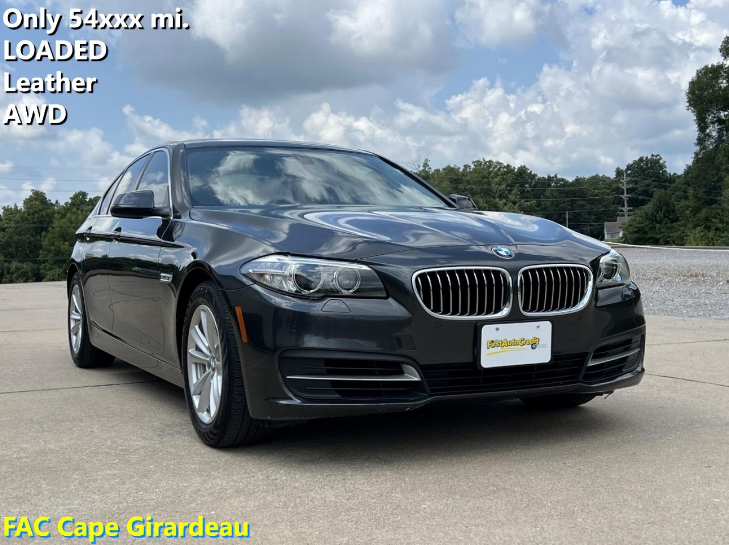 2014 GRAY /Black Leather BMW 5-Series 528i xDrive (WBA5A7C59ED) with an 2.0L 4 Cyl. engine, Automatic transmission, located at 506 S. Kingshighway, Cape Girardeau, MO, 63703, (573) 235-5000, 37.294991, -89.553635 - 2014 BMW 5-Series 528i xDrive Only 54xxx miles All Wheel Drive 2.0L 4 Cyl. Automatic Leather Navigation Backup Camera Power/Heated Seats Sunroof Bluetooth Cruise Power Windows/Locks/Mirrors We have financing available and we accept trades! Fill out a credit application on our website or - Photo#0