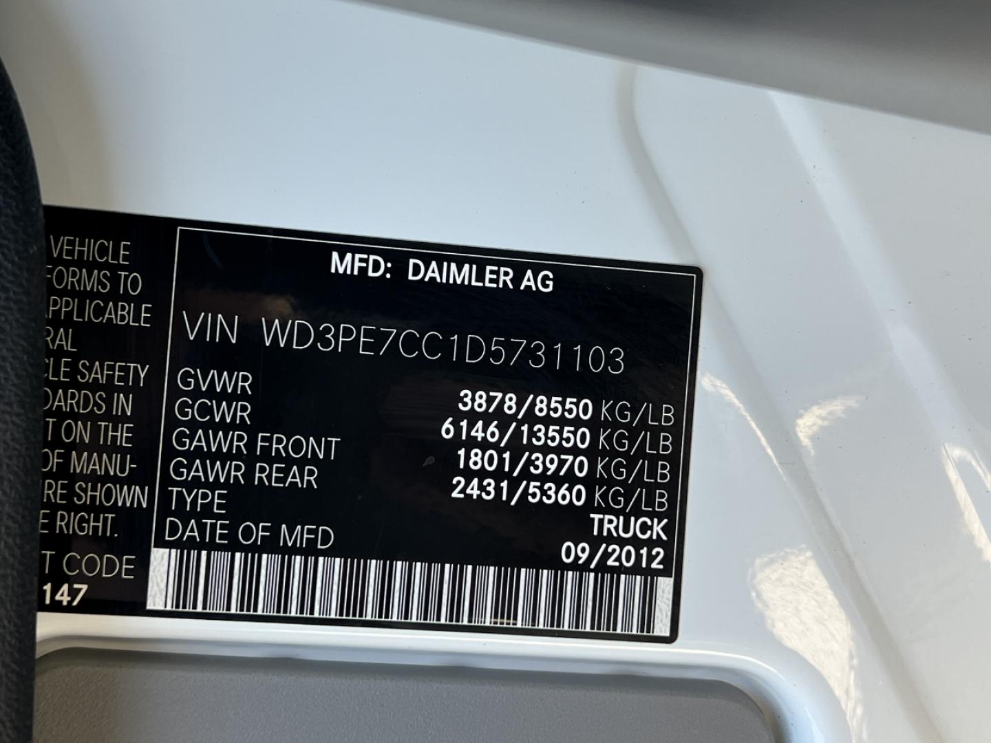 2013 WHITE /Black Cloth Mercedes-Benz Sprinter 2500 (WD3PE7CC1D5) with an 3.0L V6 TURBO DIESEL engine, Automatic transmission, located at 506 S. Kingshighway, Cape Girardeau, MO, 63703, (573) 235-5000, 37.294991, -89.553635 - 2013 Mercedes-Benz Sprinter 2500 Local 1-Owner Only 90xxx miles Rear Wheel Drive 3.0L V6 Diesel Automatic Cruise Power Windows/Locks/Mirrors We have financing available and we accept trades! Fill out a credit application on our website or come by today! If you have any questions, give us a - Photo#44