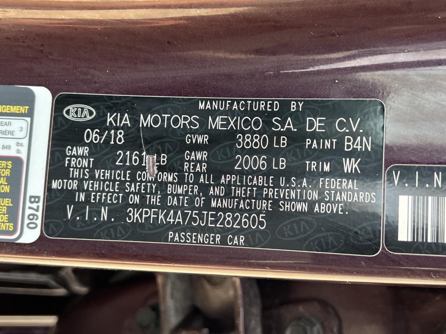 2018 BURGUNDY /Black Cloth Kia Forte LX (3KPFK4A75JE) with an 2.0L 4 Cyl. engine, Automatic transmission, located at 506 S. Kingshighway, Cape Girardeau, MO, 63703, (573) 235-5000, 37.294991, -89.553635 - 2018 Kia Forte LX 111xxx miles Front Wheel Drive 2.0L 4 Cyl. Automatic Backup Camera Bluetooth Cruise Power Windows/Locks/Mirrors We have financing available and we accept trades! Fill out a credit application on our website or come by today! If you have any questions, give us a call at (5 - Photo#44