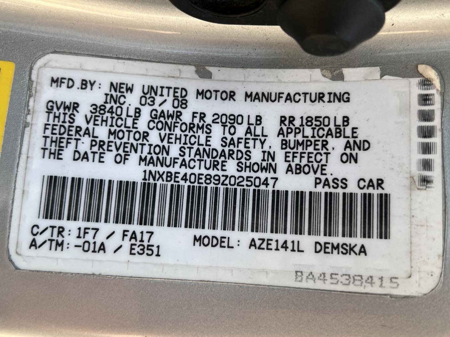 2009 SILVER /Black Cloth Toyota Corolla XRS (1NXBE40E89Z) with an 1.8L 4 Cyl. engine, 5-Speed Manual transmission, located at 2990 Old Orchard Rd., Jackson, MO, 63755, 37.354214, -89.612106 - 2009 Toyota Corolla XRS 157xxx miles Front Wheel Drive 2.4L 4 Cyl. 5-Speed Manual Sunroof Cruise Power Windows/Locks/Mirrors We have financing available and we accept trades! Fill out a credit application on our website or come by today! If you have any questions, give us a call at (573) 20 - Photo#45