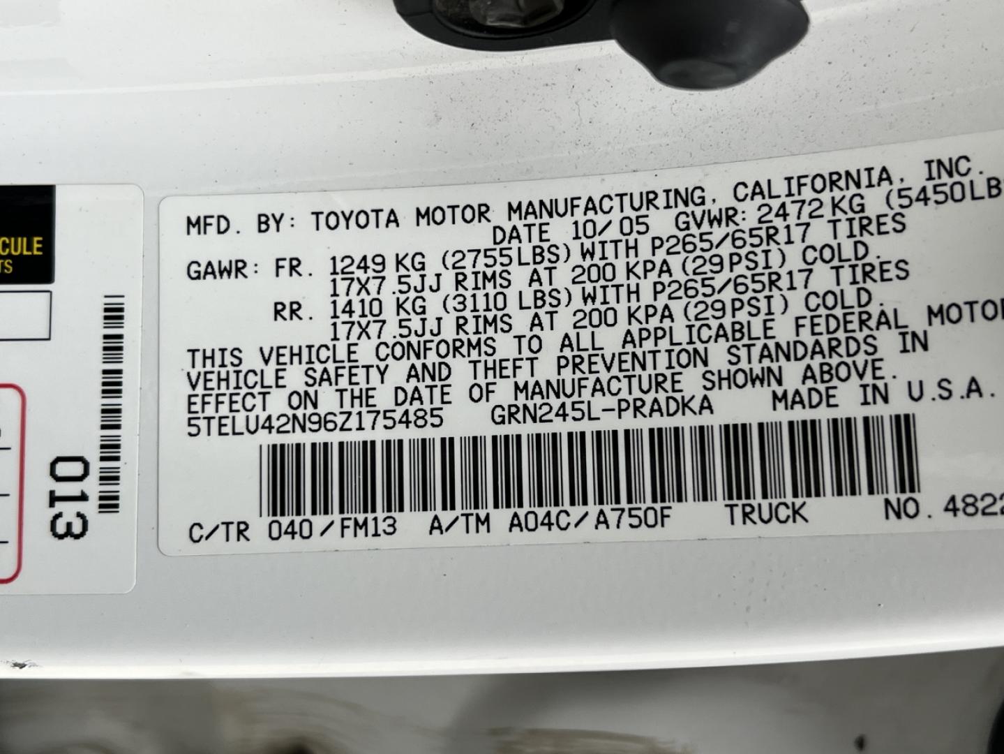 2006 WHITE /Gray Leather Toyota Tacoma TRD Sport Double Cab V6 4WD (5TELU42N96Z) with an 4.0L V6 engine, Automatic transmission, located at 2990 Old Orchard Rd., Jackson, MO, 63755, 37.354214, -89.612106 - 2006 Toyota Tacoma TRD Sport 207xxx miles 4x4 4.0L V6 Automatic Leather Backup Camera Bluetooth Cruise Power Windows/Locks/Mirrors We have financing available and we accept trades! Fill out a credit application on our website or come by today! If you have any questions, give us a call at - Photo#43