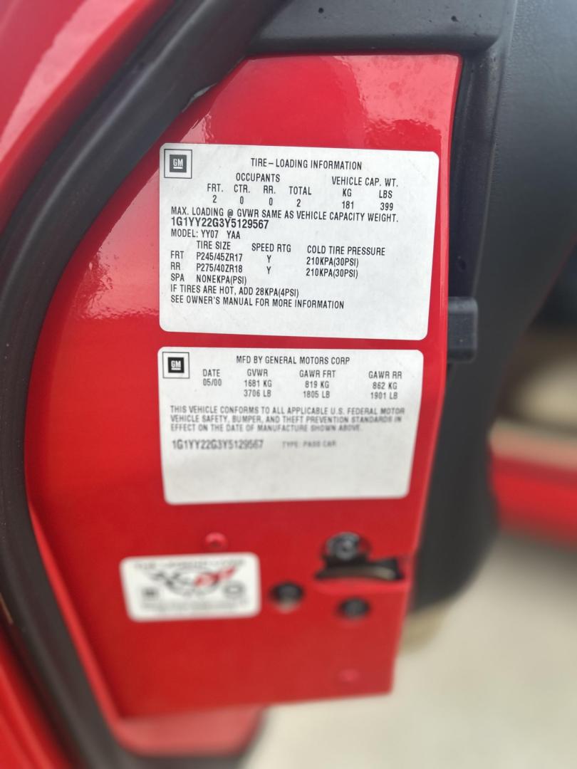 2000 TORCH RED /Tan Chevrolet Corvette Coupe (1G1YY22G3Y5) with an 5.7L V8 OHV 16V engine, Automatic transmission, located at 506 S. Kingshighway, Cape Girardeau, MO, 63703, (573) 235-5000, 37.294991, -89.553635 - 2000 Chevrolet Corvette 26xxx Miles Rear Wheel Drive 5.7L V8 LS1 Automatic Leather Selective Real-Time Damping Magnesium Wheels Targa Top Heads Up Display Bose Audio 6 Speaker System With CD Power/Heated Mirrors Power 6 Way Driver/Passenger Seats Power Locks/Windows Telescoping Steeri - Photo#24