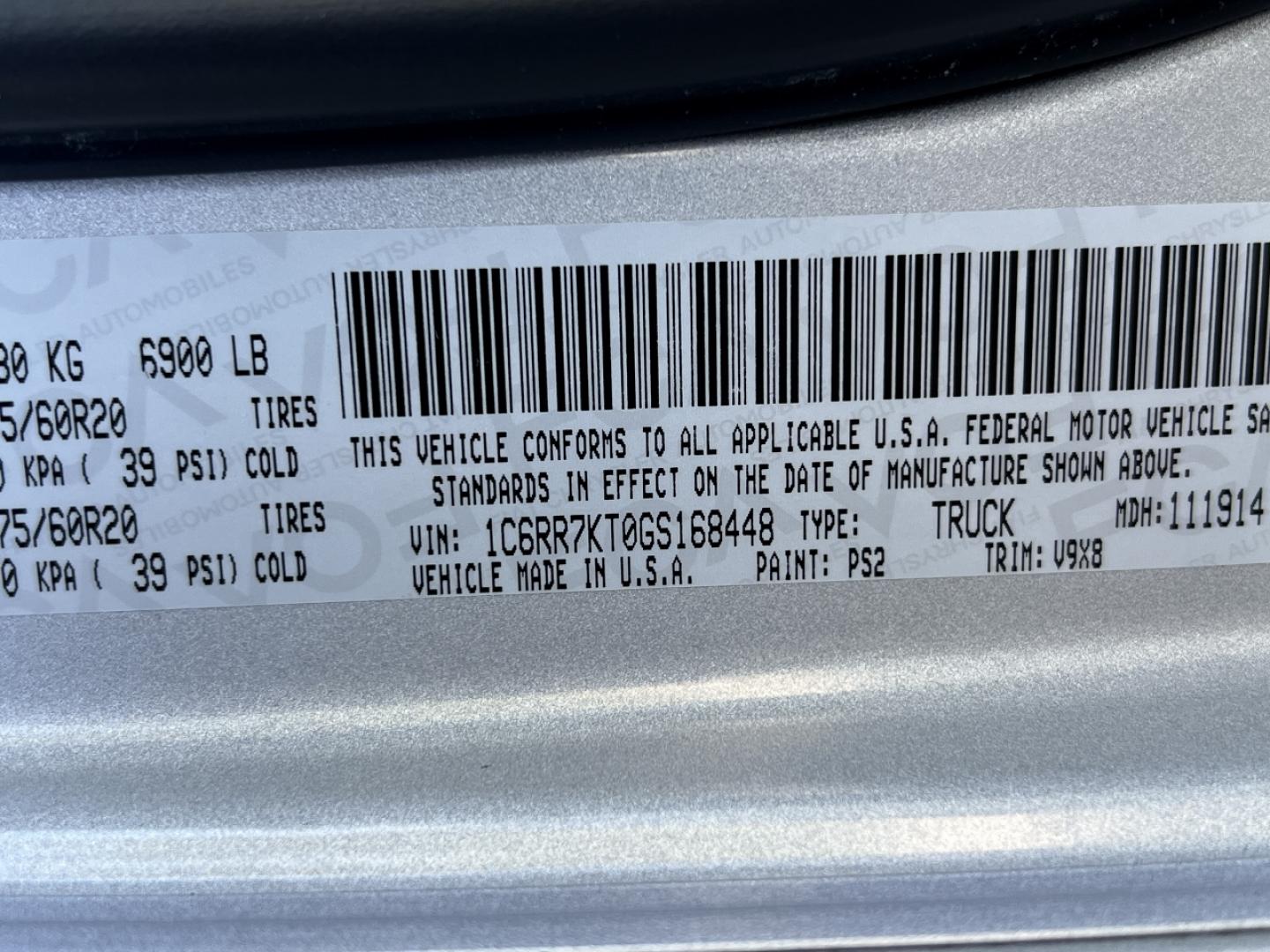 2016 WHITE /Black/Gray Leather RAM 1500 Tradesman Crew Cab SWB 4WD (1C6RR7KT0GS) with an 5.7L V8 HEMI engine, Automatic transmission, located at 2990 Old Orchard Rd., Jackson, MO, 63755, 37.354214, -89.612106 - 2016 Ram 1500 Express Only 98xxx miles 4x4 5.7L V8 HEMI Automatic Leather Backup Camera Bluetooth Cruise Power Windows/Locks/Mirrors We have financing available and we accept trades! Fill out a credit application on our website or come by today! If you have any questions, give us a call a - Photo#40