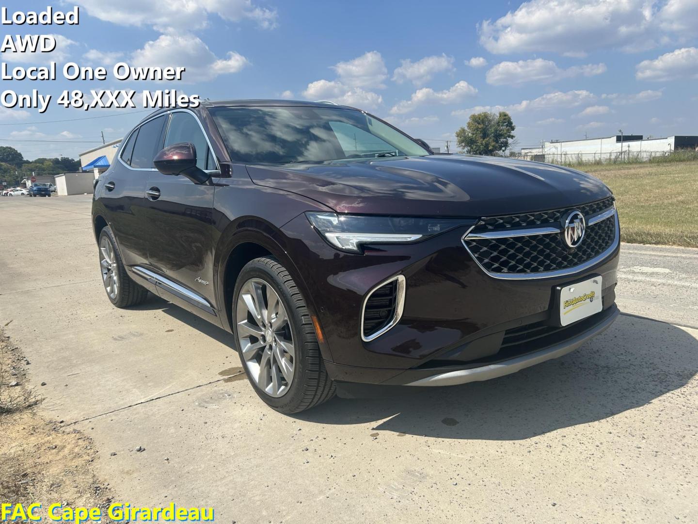 2021 BURGUNDY /TAN Buick Envision Avenir AWD (LRBFZSR42MD) with an 2.0L L4 DOHC 24V TURBO engine, Automatic transmission, located at 506 S. Kingshighway, Cape Girardeau, MO, 63703, (573) 235-5000, 37.294991, -89.553635 - 2021 BUICK ENVISION 48xxx miles All Wheel Drive 2.0L V4 Automatic Leather Heads Up Display Navigation Dual Climate Control Power/Heated/Cooled Seats Heated Rear Seats Backup Camera Panoramic Sunroof/Moonroof Bluetooth Remote Start Power Hatchback Adaptive Cruise Power Windows/Locks/ - Photo#0