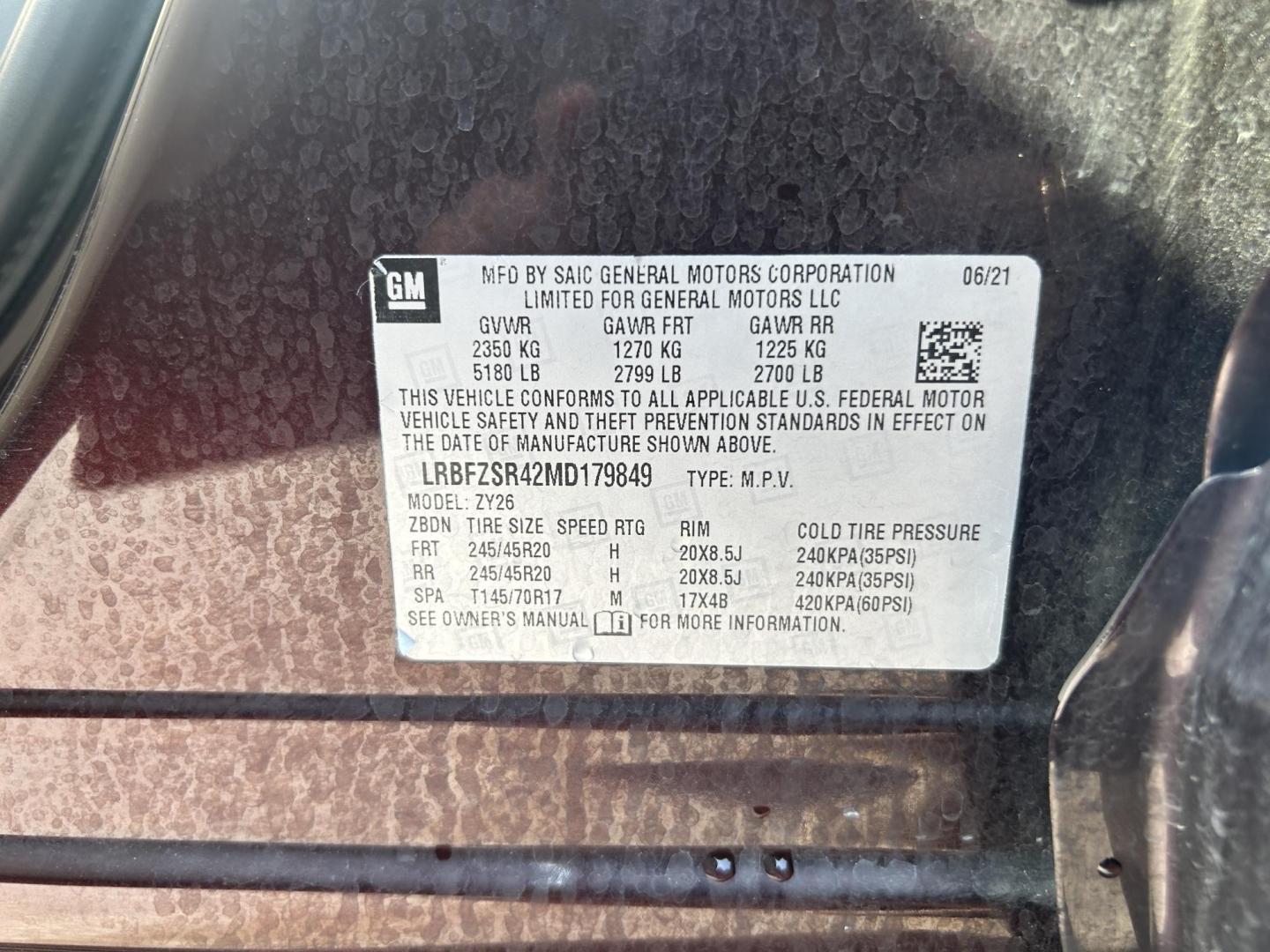2021 BURGUNDY /TAN Buick Envision Avenir AWD (LRBFZSR42MD) with an 2.0L L4 DOHC 24V TURBO engine, Automatic transmission, located at 506 S. Kingshighway, Cape Girardeau, MO, 63703, (573) 235-5000, 37.294991, -89.553635 - 2021 BUICK ENVISION 48xxx miles All Wheel Drive 2.0L V4 Automatic Leather Heads Up Display Navigation Dual Climate Control Power/Heated/Cooled Seats Heated Rear Seats Backup Camera Panoramic Sunroof/Moonroof Bluetooth Remote Start Power Hatchback Adaptive Cruise Power Windows/Locks/ - Photo#43