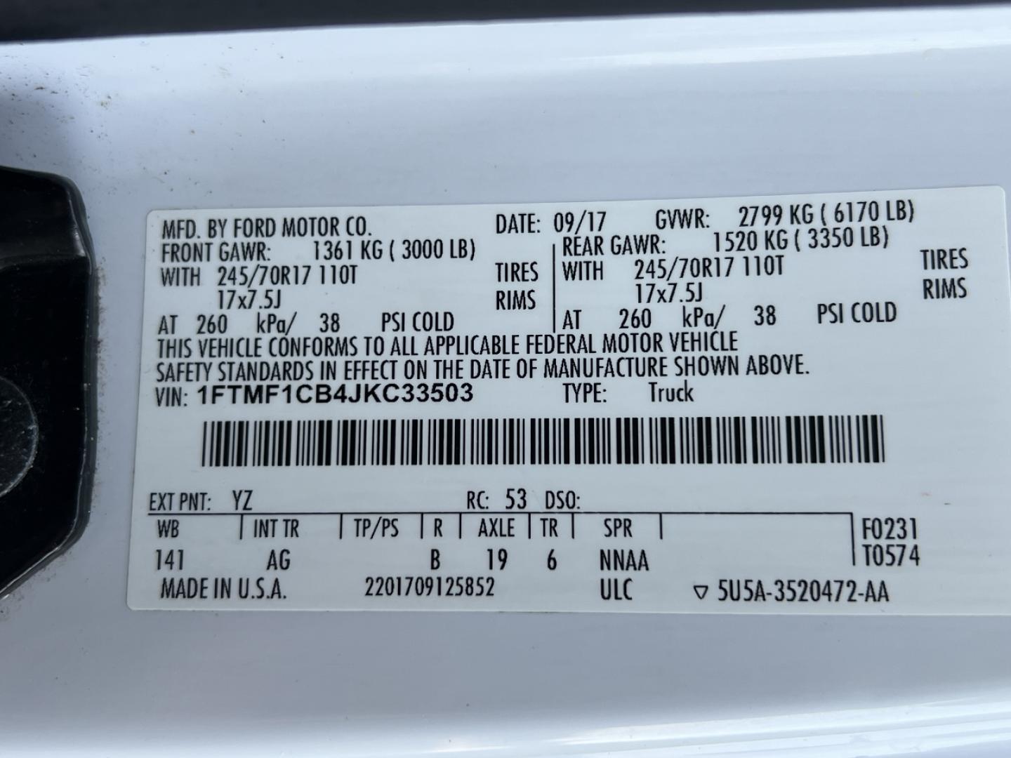 2018 WHITE /Gray Vinyl Ford F-150 XL 8-ft. Bed 2WD (1FTMF1CB4JK) with an 3.3L V6 engine, Automatic transmission, located at 2990 Old Orchard Rd., Jackson, MO, 63755, 37.354214, -89.612106 - 2018 Ford F-150 XL 174xxx miles Rear Wheel Drive 3.3L V6 Automatic Bluetooth Cruise Power Windows/Locks/Mirrors We have financing available and we accept trades! Fill out a credit application on our website or come by today! If you have any questions, give us a call at (573) 204-7777 or vis - Photo#42