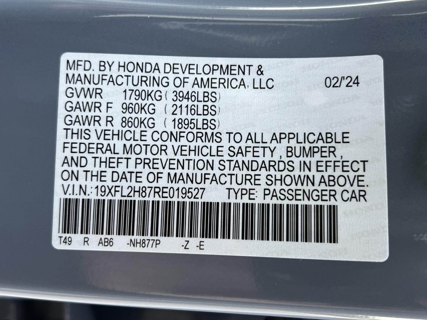 2024 GRAY /Black Cloth Honda Civic Sport Hatchback CVT (19XFL2H87RE) with an 2.0L 4 Cyl. TURBO engine, Automatic transmission, located at 2990 Old Orchard Rd., Jackson, MO, 63755, 37.354214, -89.612106 - 2024 Honda Civic Sport Local 1-Owner Only 10xxx miles Front Wheel Drive 2.0L 4 Cyl. Automatic Backup Camera Bluetooth Remote Start Cruise Power Windows/Locks/Mirrors We have financing available and we accept trades! Fill out a credit application on our website or come by today! If you ha - Photo#41