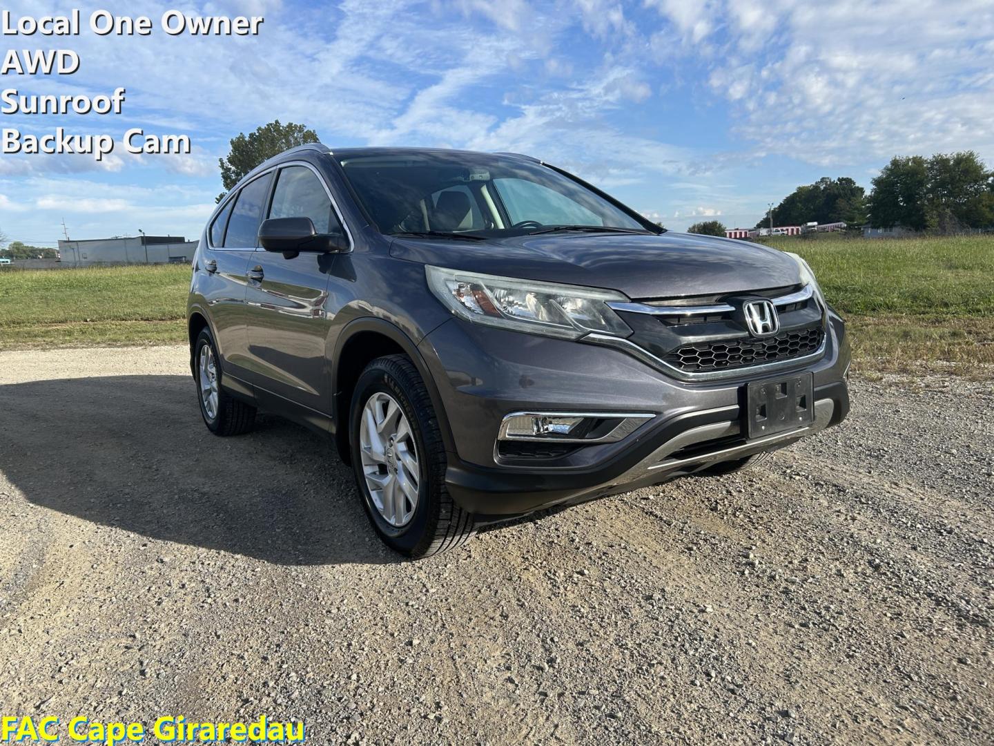 2016 GRAY /Gray Honda CR-V EX-L AWD (5J6RM4H76GL) with an 2.4L L4 DOHC 16V engine, CVT transmission, located at 506 S. Kingshighway, Cape Girardeau, MO, 63703, (573) 235-5000, 37.294991, -89.553635 - 2016 Honda CR-V EX-L 219xxx miles All Wheel Drive 2.4L 4 Cyl. Automatic Leather Backup Camera Power/Heated Seats Sunroof Bluetooth Cruise Power Windows/Locks/Mirrors We have financing available and we accept trades! Fill out a credit application on our website or come by today! If you h - Photo#0