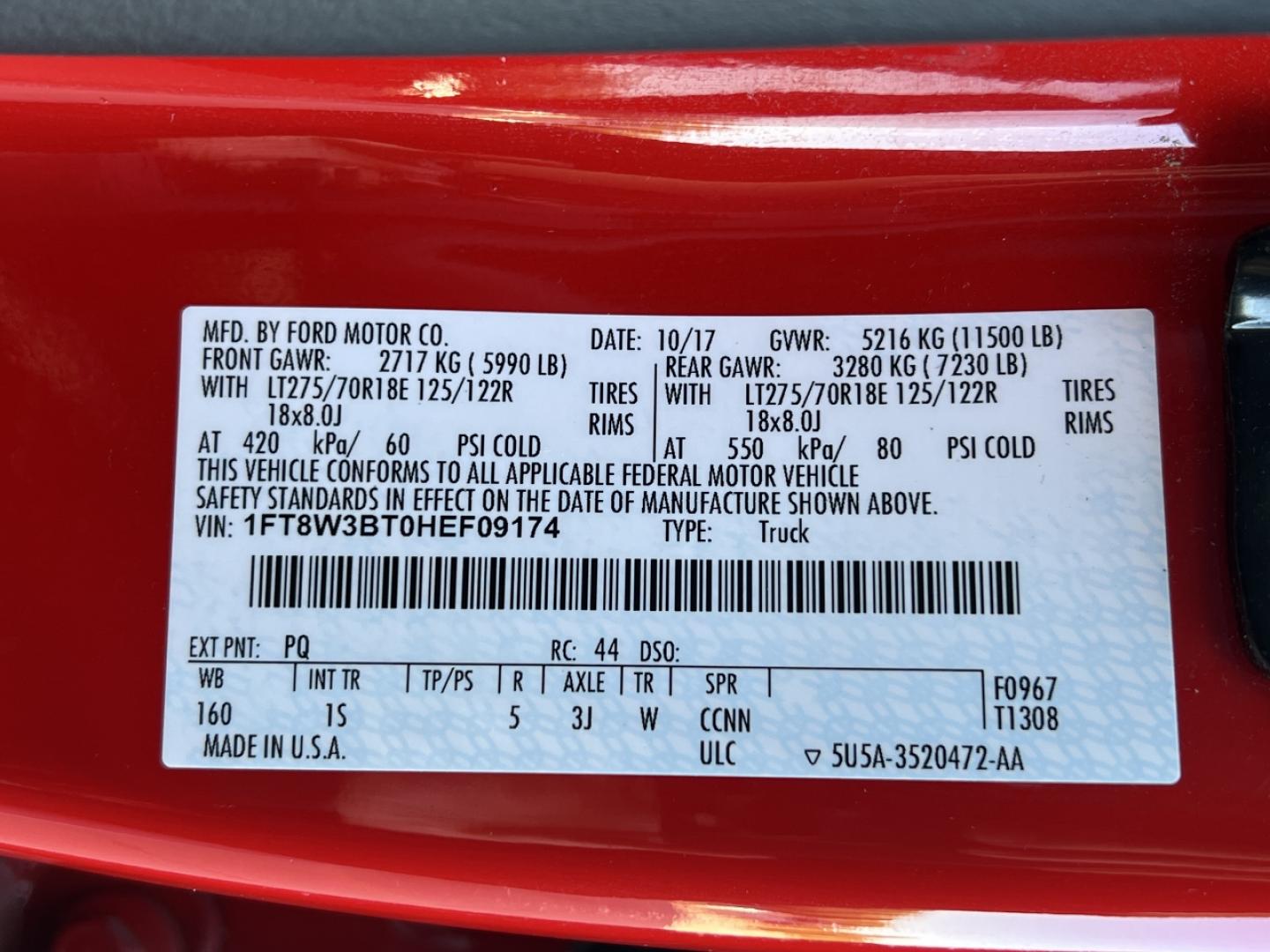 2017 RED /Gray Cloth Ford F-350 SD STX Crew Cab Long Bed 4WD (1FT8W3BT0HE) with an 6.7L V8 OHV 16V DIESEL engine, Automatic transmission, located at 2990 Old Orchard Rd., Jackson, MO, 63755, 37.354214, -89.612106 - 2017 Ford F-350 Super Duty STX FX4 Off Road 1-Owner Only 40xxx miles 4x4 6.7L V8 Turbo Diesel Automatic Backup Camera Bluetooth Remote Start Cruise Power Windows/Locks/Mirrors We have financing available and we accept trades! Fill out a credit application on our website or come by today! - Photo#42