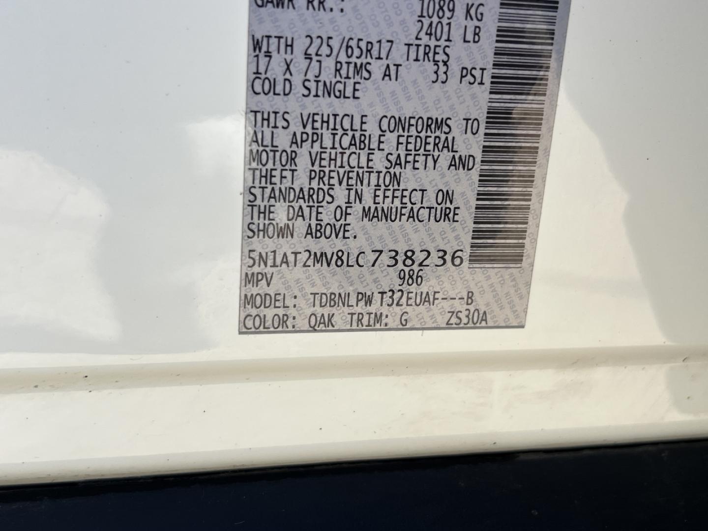 2020 WHITE /Black Cloth Nissan Rogue S AWD (5N1AT2MV8LC) with an 2.5L 4 Cyl. engine, CVT transmission, located at 2990 Old Orchard Rd., Jackson, MO, 63755, 37.354214, -89.612106 - 2020 Nissan Rogue S Only 59xxx miles All Wheel Drive 2.5L 4 Cyl. Automatic Backup Camera Heated Seats Bluetooth Cruise Power Windows/Locks/Mirrors We have financing available and we accept trades! Fill out a credit application on our website or come by today! If you have any questions, gi - Photo#38