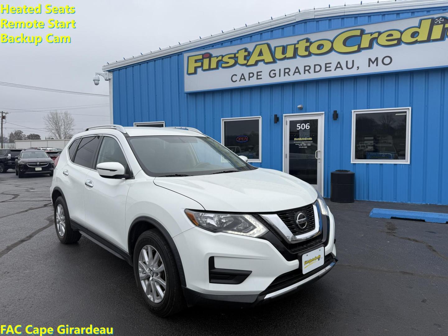 2018 WHITE /Black Nissan Rogue S 2WD (KNMAT2MT0JP) with an 2.5L L4 DOHC 16V engine, CVT transmission, located at 506 S. Kingshighway, Cape Girardeau, MO, 63703, (573) 235-5000, 37.294991, -89.553635 - 2018 Nissan Rogue S 85xxx miles Front Wheel Drive 2.5L 4 Cyl. Automatic Backup Camera Heated Seats Remote Start Power Driver Seat Bluetooth Cruise Power Windows/Locks/Mirrors We have financing available and we accept trades! Fill out a credit application on our website or come by today! - Photo#0