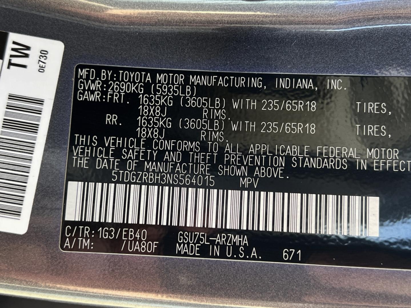 2022 GRAY /Tan Leather Toyota Highlander XLE AWD V6 (5TDGZRBH3NS) with an 3.5L V6 engine, Automatic transmission, located at 506 S. Kingshighway, Cape Girardeau, MO, 63703, (573) 235-5000, 37.294991, -89.553635 - 2022 Toyota Highlander XLE 1-Owner 110xxx miles All Wheel Drive 3.5L V6 Automatic Leather 3rd Row Backup Camera Power/Heated Seats Sunroof Bluetooth Cruise Power Windows/Locks/Mirrors We have financing available and we accept trades! Fill out a credit application on our website or come - Photo#45