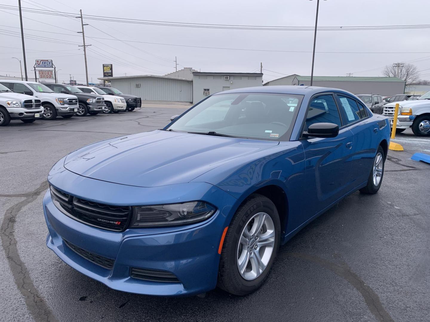 2023 BLUE /Black Cloth Dodge Charger SXT (2C3CDXBG3PH) with an 3.6L V6 engine, Automatic transmission, located at 506 S. Kingshighway, Cape Girardeau, MO, 63703, (573) 235-5000, 37.294991, -89.553635 - 2023 Dodge Charger SXT 1-Owner 74xxx miles Rear Wheel Drive 3.6L V6 Automatic Backup Camera Bluetooth Cruise Power Windows/Locks/Mirrors We have financing available and we accept trades! Fill out a credit application on our website or come by today! If you have any questions, give us a ca - Photo#2