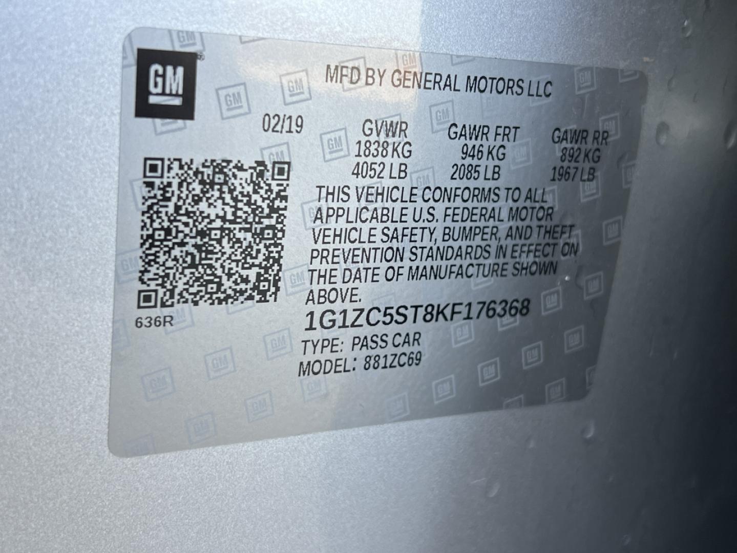 2019 SILVER /Black Cloth Chevrolet Malibu LS (1G1ZC5ST8KF) with an 1.5L 4 Cyl. engine, Automatic transmission, located at 2990 Old Orchard Rd., Jackson, MO, 63755, 37.354214, -89.612106 - 2019 Chevrolet Malibu LS 1-Owner 90xxx miles Front Wheel Drive 1.5L 4 Cyl. Automatic Backup Camera Bluetooth Cruise Power Windows/Locks/Mirrors We have financing available and we accept trades! Fill out a credit application on our website or come by today! If you have any questions, give - Photo#43