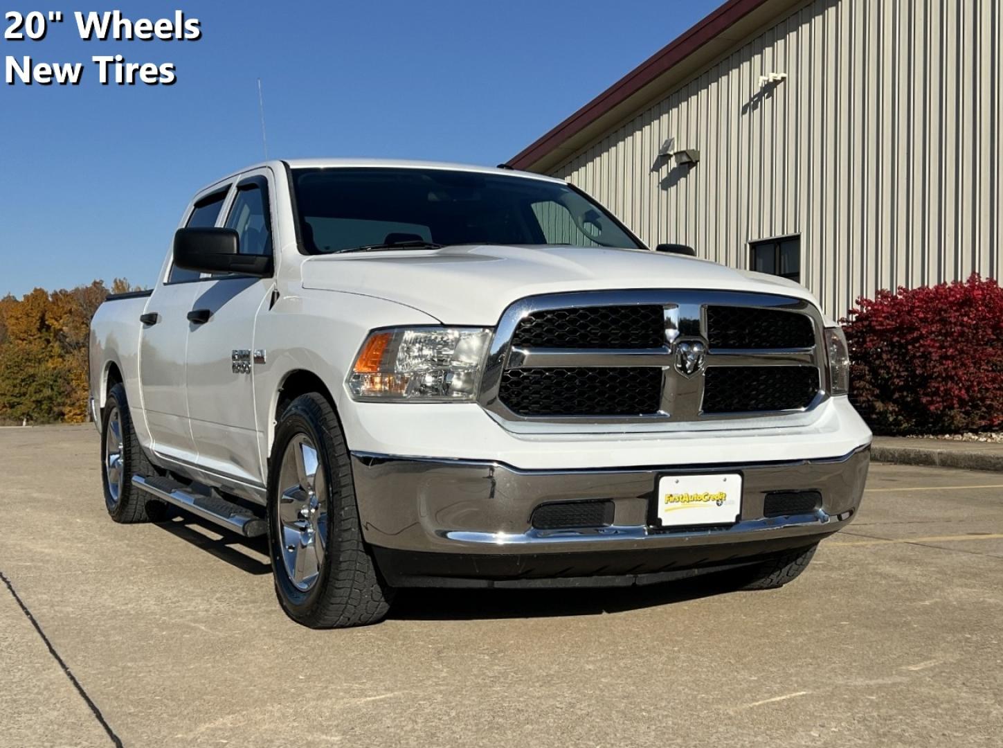 2017 WHITE /Gray Cloth RAM 1500 Tradesman Crew Cab SWB 2WD (3C6RR6KT6HG) with an 5.7L V8 OHV 16V engine, Automatic transmission, located at 2990 Old Orchard Rd., Jackson, MO, 63755, 37.354214, -89.612106 - 2017 Ram 1500 Tradesman 163xxx miles Rear Wheel Drive 5.7L V8 HEMI Automatic New Tires 20" Wheels Bluetooth Cruise Power Windows/Locks/Mirrors We have financing available and we accept trades! Fill out a credit application on our website or come by today! If you have any questions, give u - Photo#0