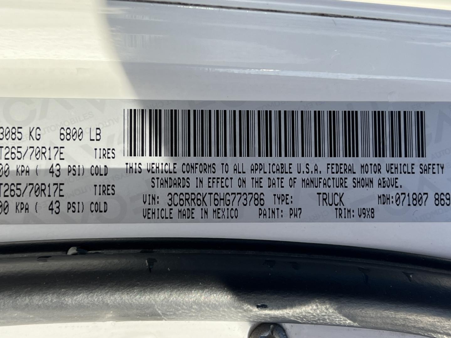 2017 WHITE /Gray Cloth RAM 1500 Tradesman Crew Cab SWB 2WD (3C6RR6KT6HG) with an 5.7L V8 OHV 16V engine, Automatic transmission, located at 2990 Old Orchard Rd., Jackson, MO, 63755, 37.354214, -89.612106 - 2017 Ram 1500 Tradesman 163xxx miles Rear Wheel Drive 5.7L V8 HEMI Automatic New Tires 20" Wheels Bluetooth Cruise Power Windows/Locks/Mirrors We have financing available and we accept trades! Fill out a credit application on our website or come by today! If you have any questions, give u - Photo#39