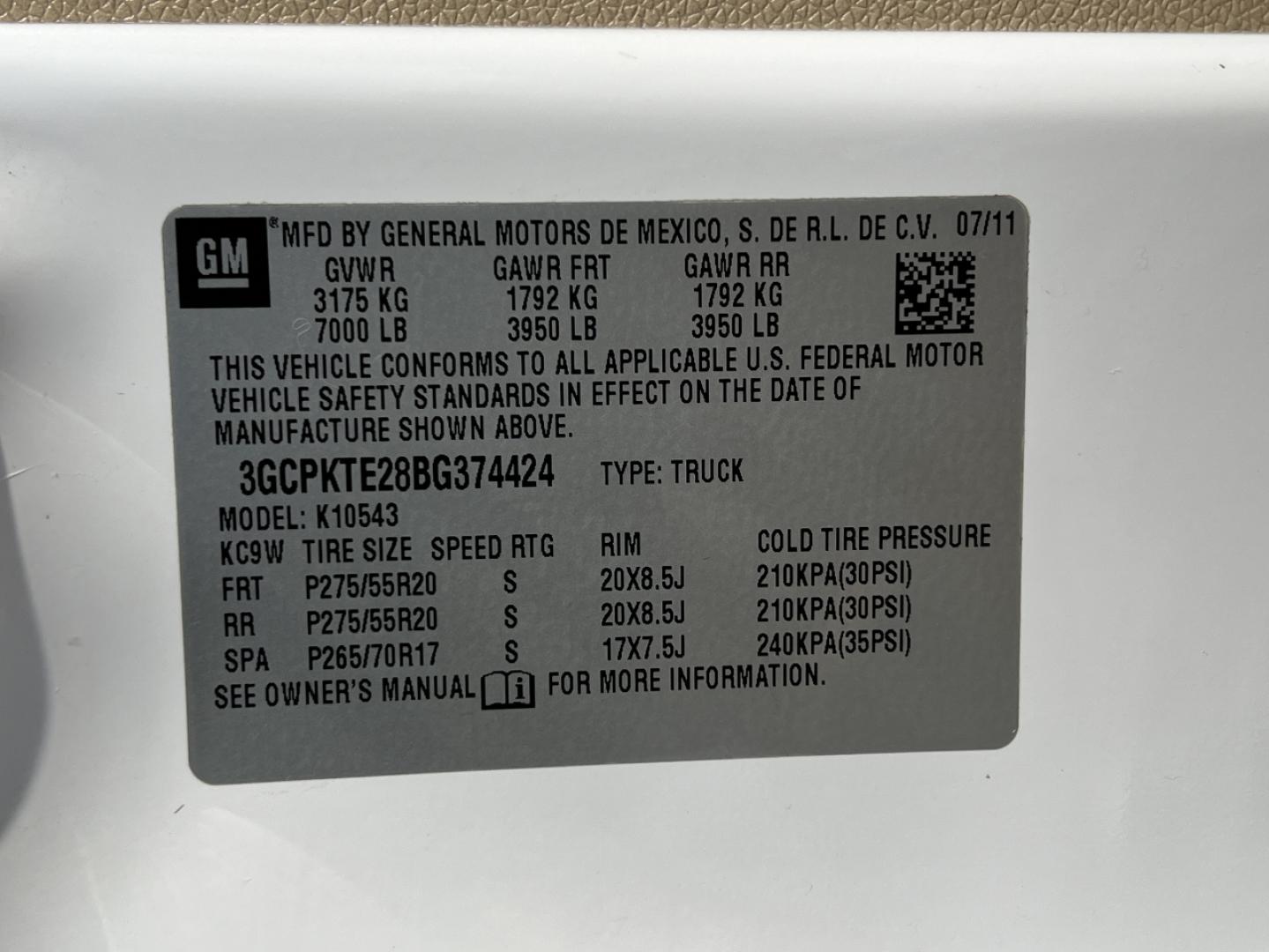 2011 WHITE /Tan Leather Chevrolet Silverado 1500 LTZ Crew Cab 4WD (3GCPKTE28BG) with an 6.2L V8 engine, Automatic transmission, located at 2990 Old Orchard Rd., Jackson, MO, 63755, 37.354214, -89.612106 - 2011 Chevrolet Silverado 1500 LTZ 152xxx miles 4x4 6.2L V8 Automatic Leather Power/Heated Seats Remote Start Cruise Power Windows/Locks/Mirrors We have financing available and we accept trades! Fill out a credit application on our website or come by today! If you have any questions, give - Photo#47