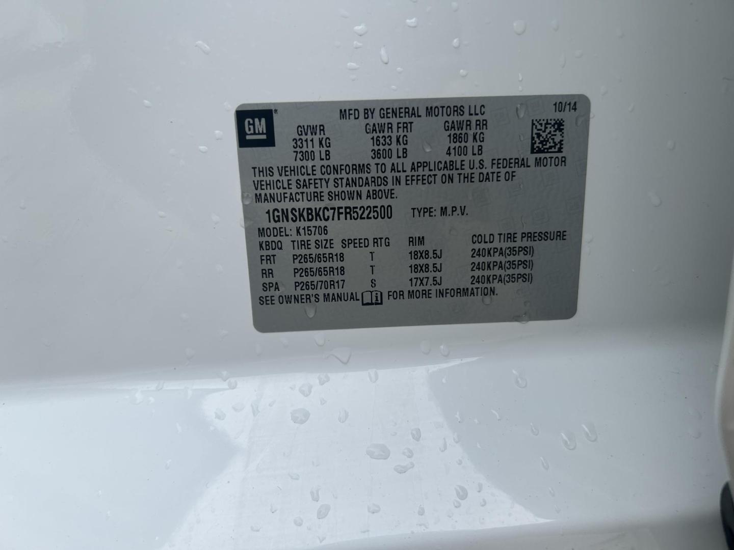 2015 WHITE /Black Chevrolet Tahoe LT 4WD (1GNSKBKC7FR) with an 5.3L V8 OHV 16V engine, Automatic transmission, located at 506 S. Kingshighway, Cape Girardeau, MO, 63703, (573) 235-5000, 37.294991, -89.553635 - 2015 Chevrolet Tahoe 1500 LT 145xxx miles 4 Wheel Drive 5.3L V8 Automatic Leather 3rd Row Rear Entertainment Backup Camera Power/Heated Seats Sunroof Remote Start Cruise Power Windows/Locks/Mirrors We have financing available and we accept trades! Fill out a credit application on our w - Photo#40