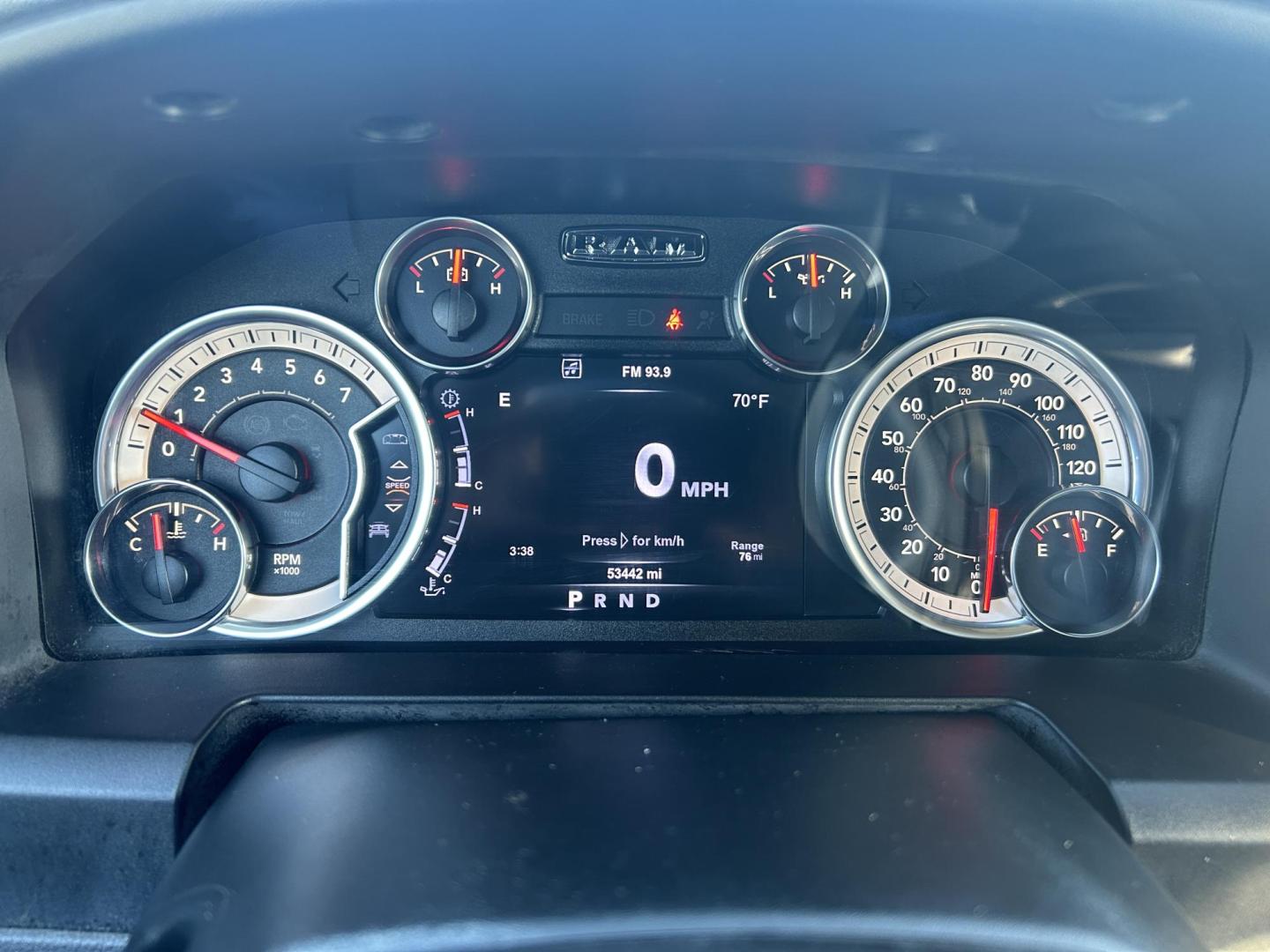 2017 BLACK /Gray RAM 1500 Big Horn Crew Cab LWB 4WD (1C6RR7TTXHS) with an 5.7L V8 OHV 16V engine, Automatic transmission, located at 506 S. Kingshighway, Cape Girardeau, MO, 63703, (573) 235-5000, 37.294991, -89.553635 - 2017 Ram 1500 Big Horn Only 53xxx miles 4x4 5.7L V8 Automatic Navigation Backup Camera Power Driver Seat Bluetooth Remote Start Cruise Power Windows/Locks/Mirrors We have financing available and we accept trades! Fill out a credit application on our website or come by today! If you have - Photo#1