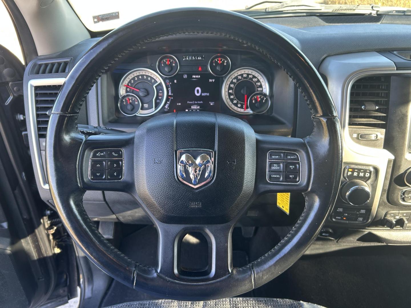 2017 BLACK /Gray RAM 1500 Big Horn Crew Cab LWB 4WD (1C6RR7TTXHS) with an 5.7L V8 OHV 16V engine, Automatic transmission, located at 506 S. Kingshighway, Cape Girardeau, MO, 63703, (573) 235-5000, 37.294991, -89.553635 - 2017 Ram 1500 Big Horn Only 53xxx miles 4x4 5.7L V8 Automatic Navigation Backup Camera Power Driver Seat Bluetooth Remote Start Cruise Power Windows/Locks/Mirrors We have financing available and we accept trades! Fill out a credit application on our website or come by today! If you have - Photo#27