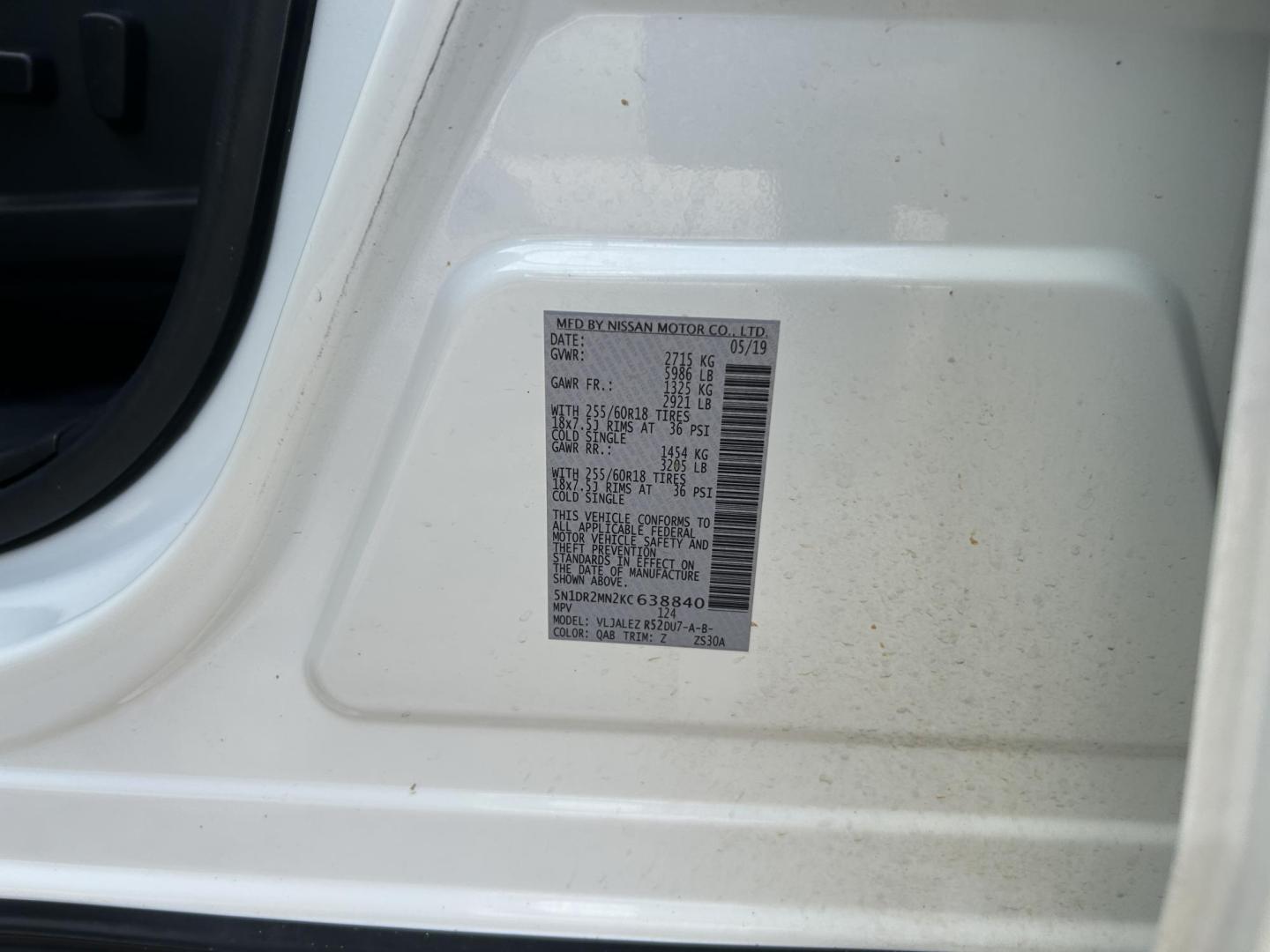 2019 WHITE /Black Nissan Pathfinder Platinum 2WD (5N1DR2MN2KC) with an 3.5L V6 DOHC 24V engine, CVT transmission, located at 506 S. Kingshighway, Cape Girardeau, MO, 63703, (573) 235-5000, 37.294991, -89.553635 - 2019 Nissan SV Rock Creek Edition Only 57xxx miles Front Wheel Drive 3.5L V6 Automatic Leather 3rd Row Navigation Rear Entertainment Power/Heated/Cooled Seats Heated Rear Seats Heated Steering Wheel Backup Camera Sunroof Bluetooth Remote Start Cruise Power Windows/Locks/Mirrors We - Photo#33