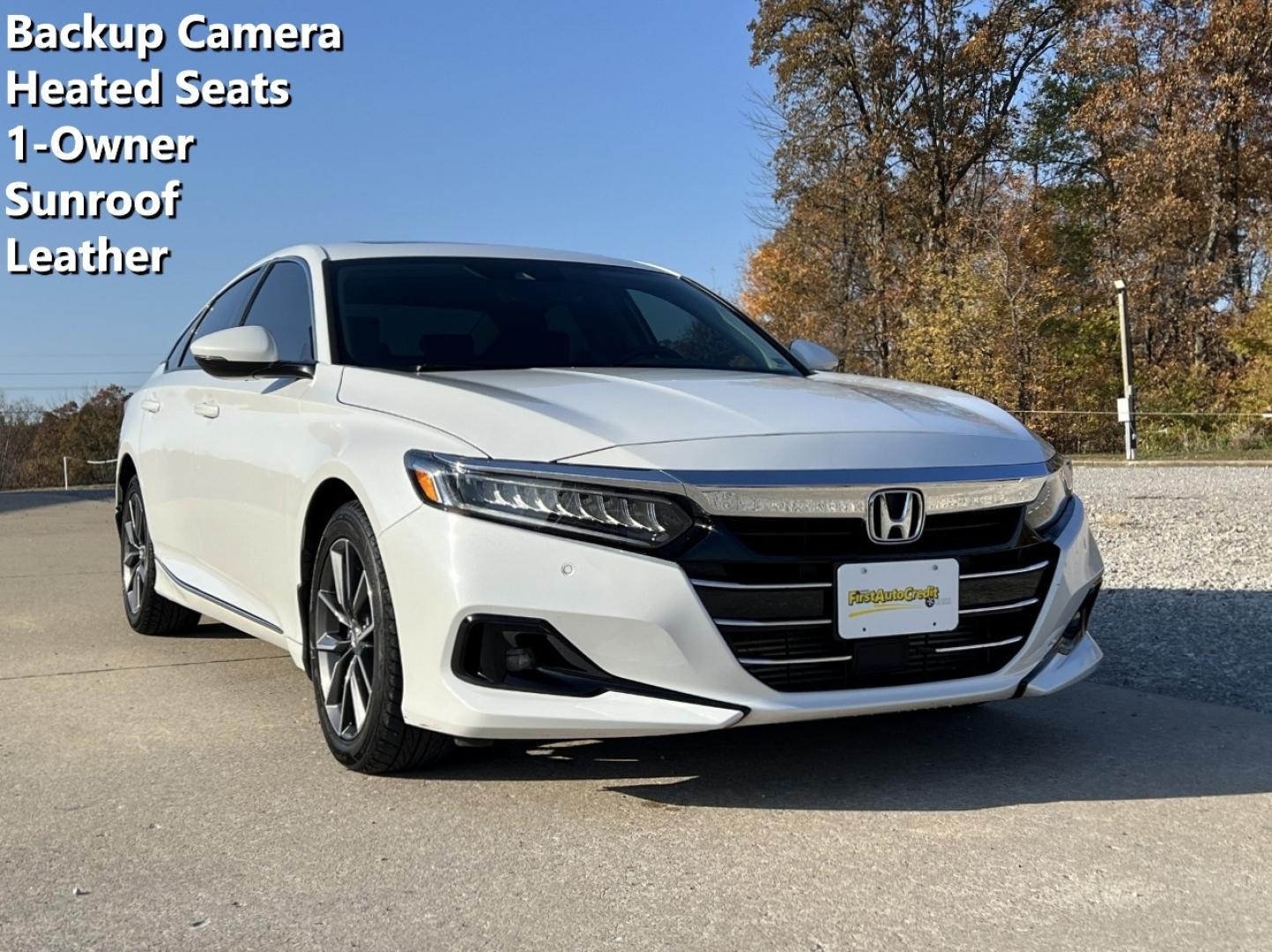 2021 WHITE /Black Leather Honda Accord EX-L (1HGCV1F56MA) with an 1.5L 4 Cyl. TURBO engine, Automatic transmission, located at 2990 Old Orchard Rd., Jackson, MO, 63755, 37.354214, -89.612106 - 2021 Honda Accord EX-L 1-Owner 91xxx miles Front Wheel Drive 1.5L 4 Cyl. Automatic Leather Backup Camera Power/Heated Seats Sunroof Bluetooth Remote Start Cruise Power Windows/Locks/Mirrors We have financing available and we accept trades! Fill out a credit application on our website o - Photo#0