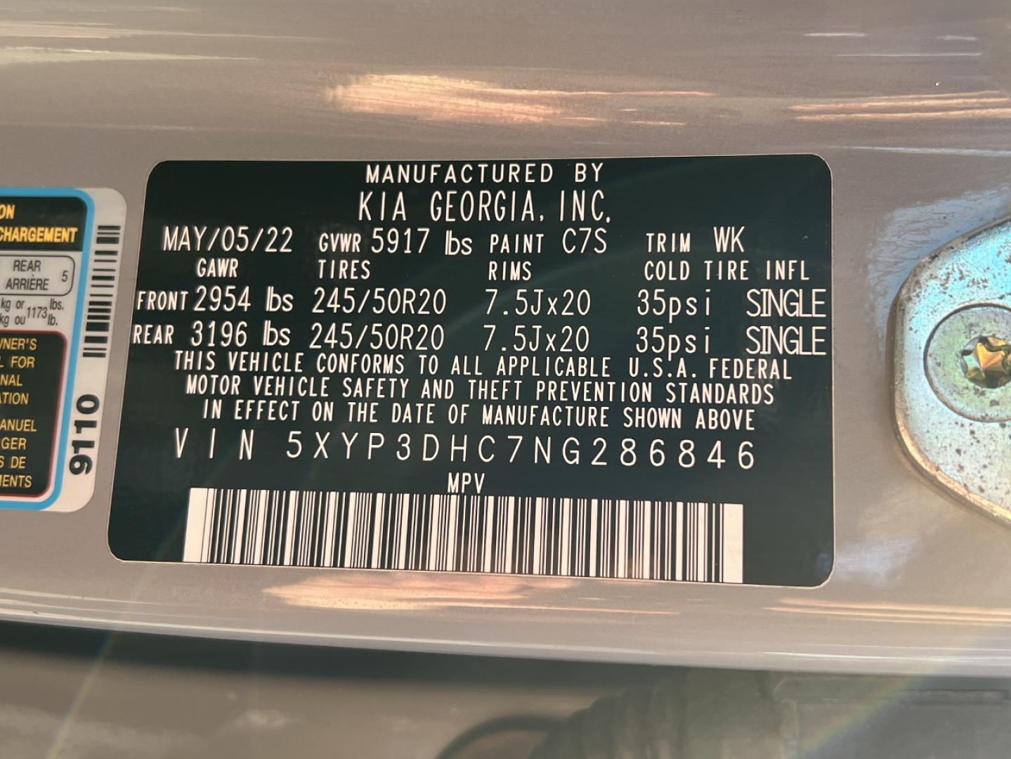 2022 GRAY /Black Leather Kia Telluride EX AWD (5XYP3DHC7NG) with an 3.8L V6 engine, Automatic transmission, located at 2990 Old Orchard Rd., Jackson, MO, 63755, 37.354214, -89.612106 - 2022 Kia Telluride EX 1-Owner 44xxx miles All Wheel Drive 3.8L V6 Automatic Leather 3rd Row Navigation Power/Heated/Cooled Seats Heated Steering Wheel Backup Camera Sunroof Bluetooth Remote Start Cruise Power Windows/Locks/Mirrors We have financing available and we accept trades! Fi - Photo#48