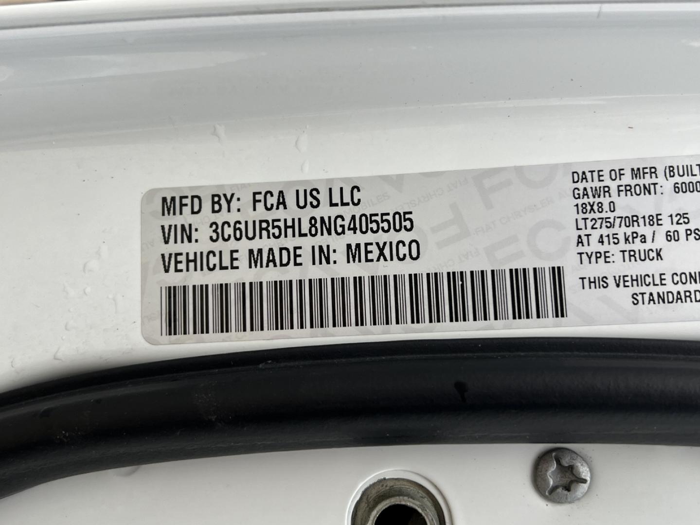 2022 WHITE /Gray Cloth RAM 2500 Tradesman Crew Cab LWB 4WD (3C6UR5HL8NG) with an 6.7L I6 TURBO DIESEL engine, Automatic transmission, located at 2990 Old Orchard Rd., Jackson, MO, 63755, 37.354214, -89.612106 - 2022 Ram 2500 Heavy Duty Tradesman 1-Owner 213xxx miles 4x4 6.7L I6 Turbo Diesel Automatic Backup Camera Bluetooth Cruise Power Windows/Locks/Mirrors We have financing available and we accept trades! Fill out a credit application on our website or come by today! If you have any questions, - Photo#40