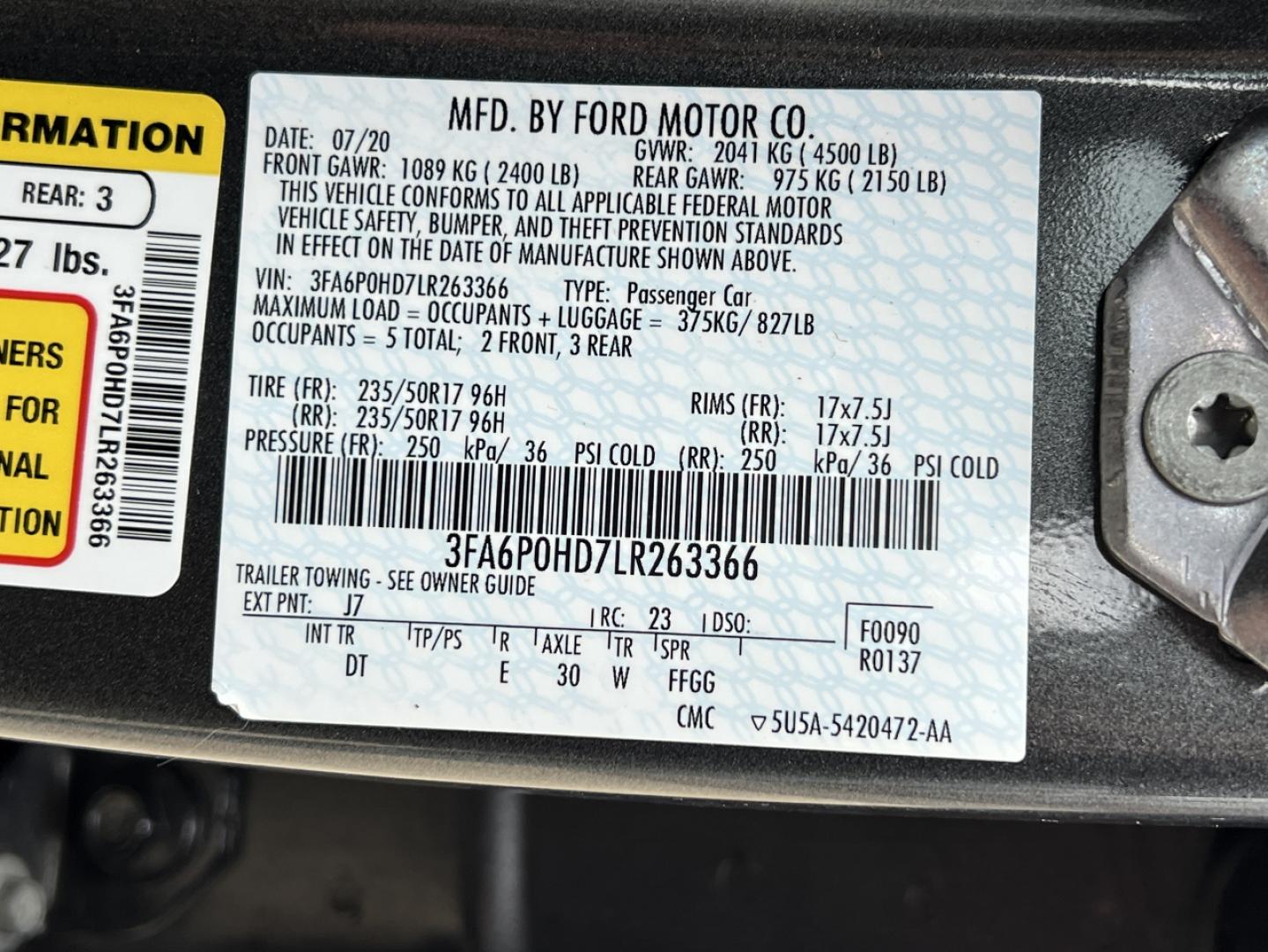 2020 GRAY /Black Cloth Ford Fusion SE (3FA6P0HD7LR) with an 1.5L 4 Cyl. engine, Automatic transmission, located at 2990 Old Orchard Rd., Jackson, MO, 63755, 37.354214, -89.612106 - 2020 Ford Fusion SE 1-Owner Only 40xxx miles Front Wheel Drive 1.5L 4 Cyl. Automatic Backup Camera Power Driver Seat Bluetooth Cruise Power Windows/Locks/Mirrors We have financing available and we accept trades! Fill out a credit application on our website or come by today! If you have a - Photo#42